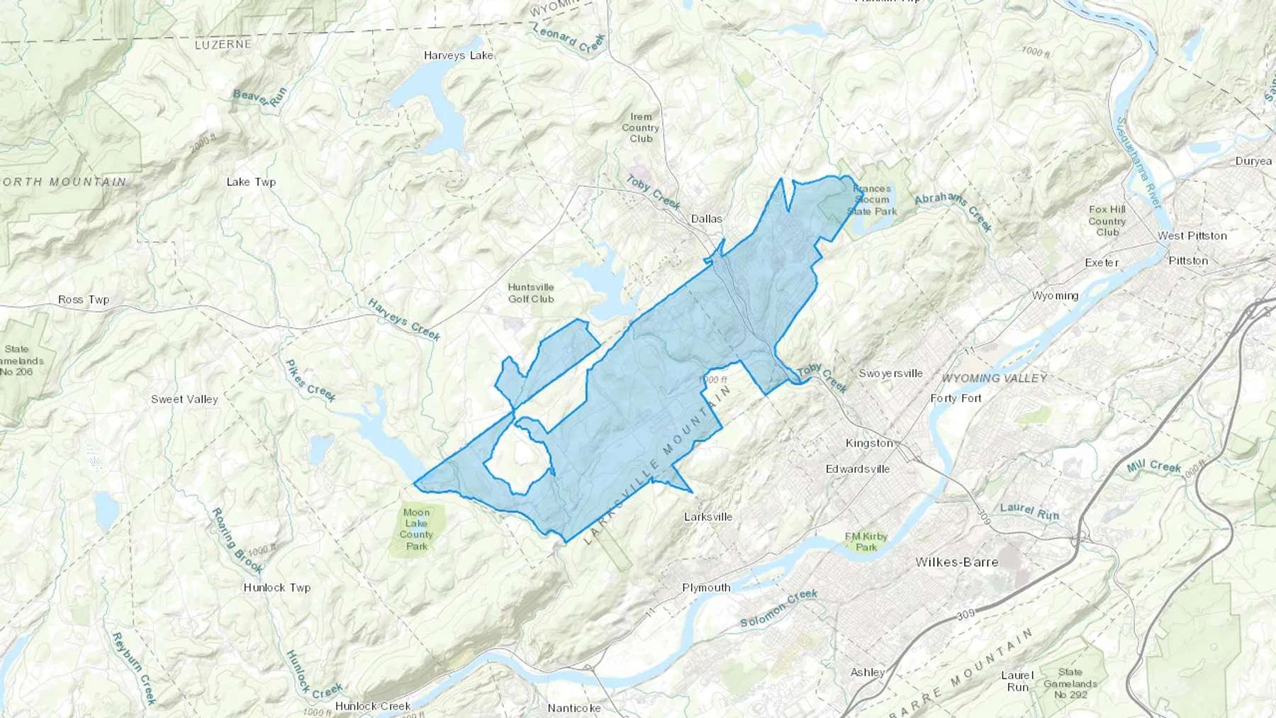 Shavertown, PA Cash heating Oil delivery map Map of the COD Fuel Oil delivery service area for Shavertown, PA