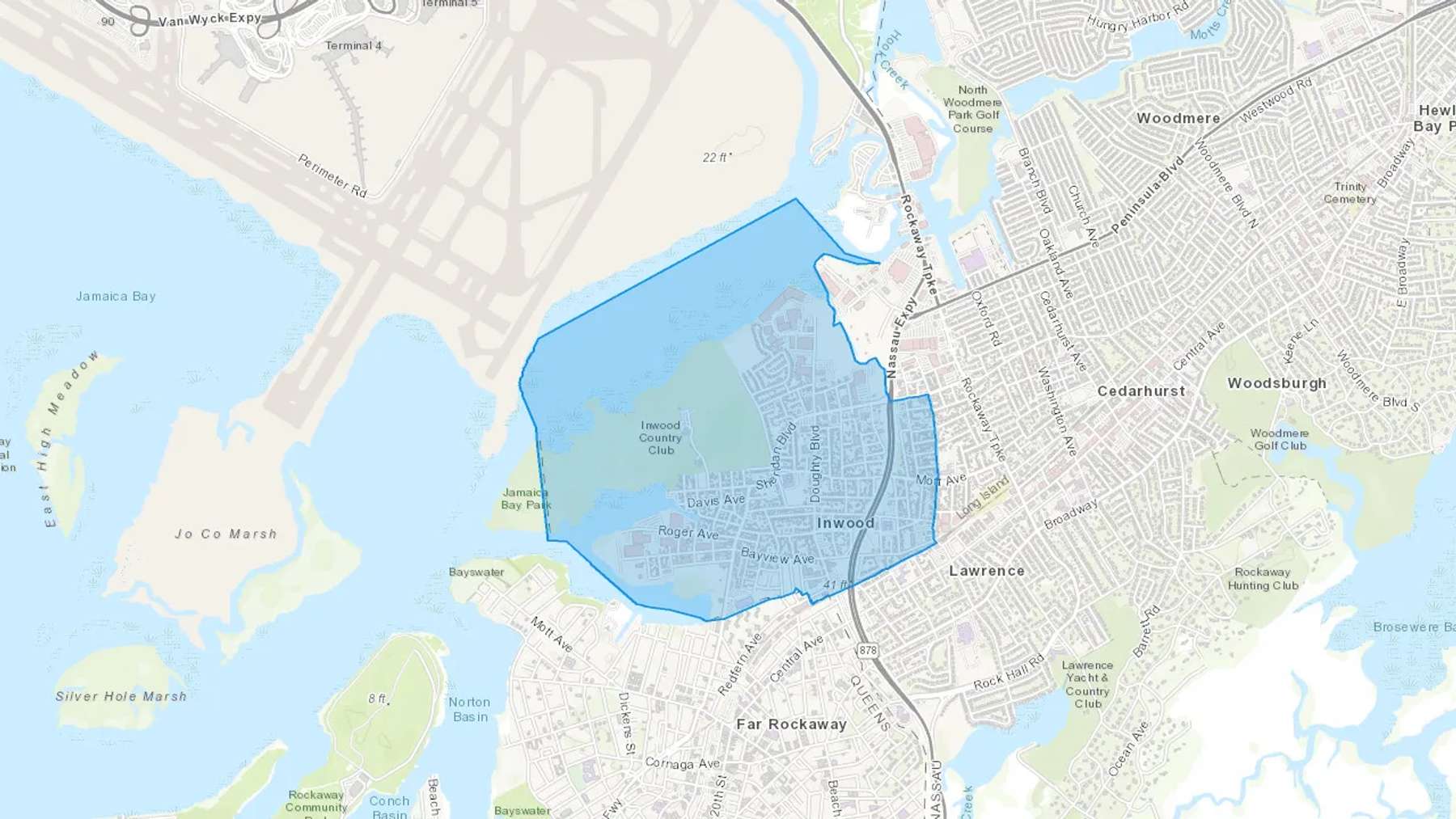 Inwood, NY Cash heating Oil delivery map Map of the COD Fuel Oil delivery service area for Inwood, NY