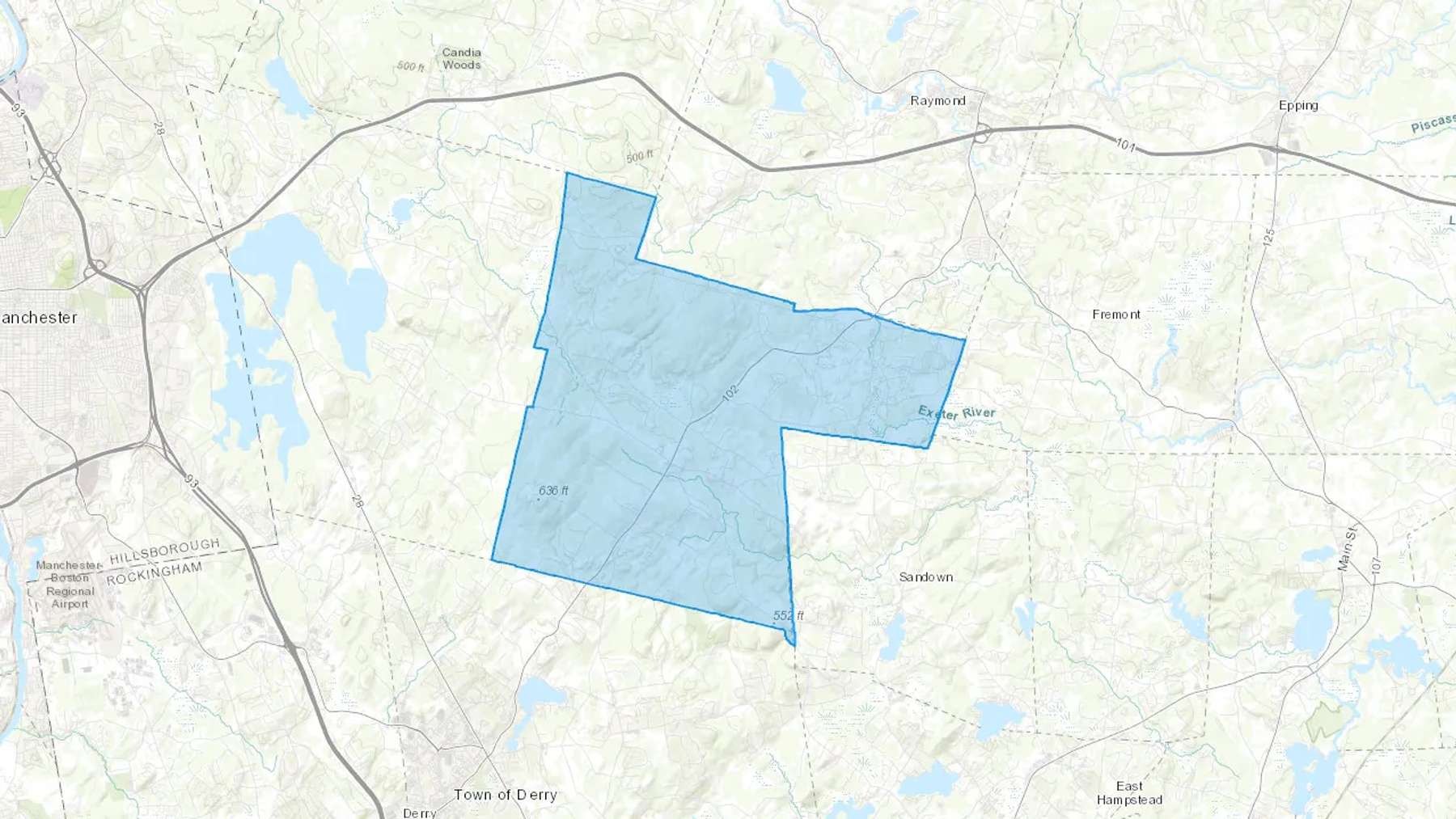 Chester, NH Cash heating Oil delivery map Map of the COD Fuel Oil delivery service area for Chester, NH