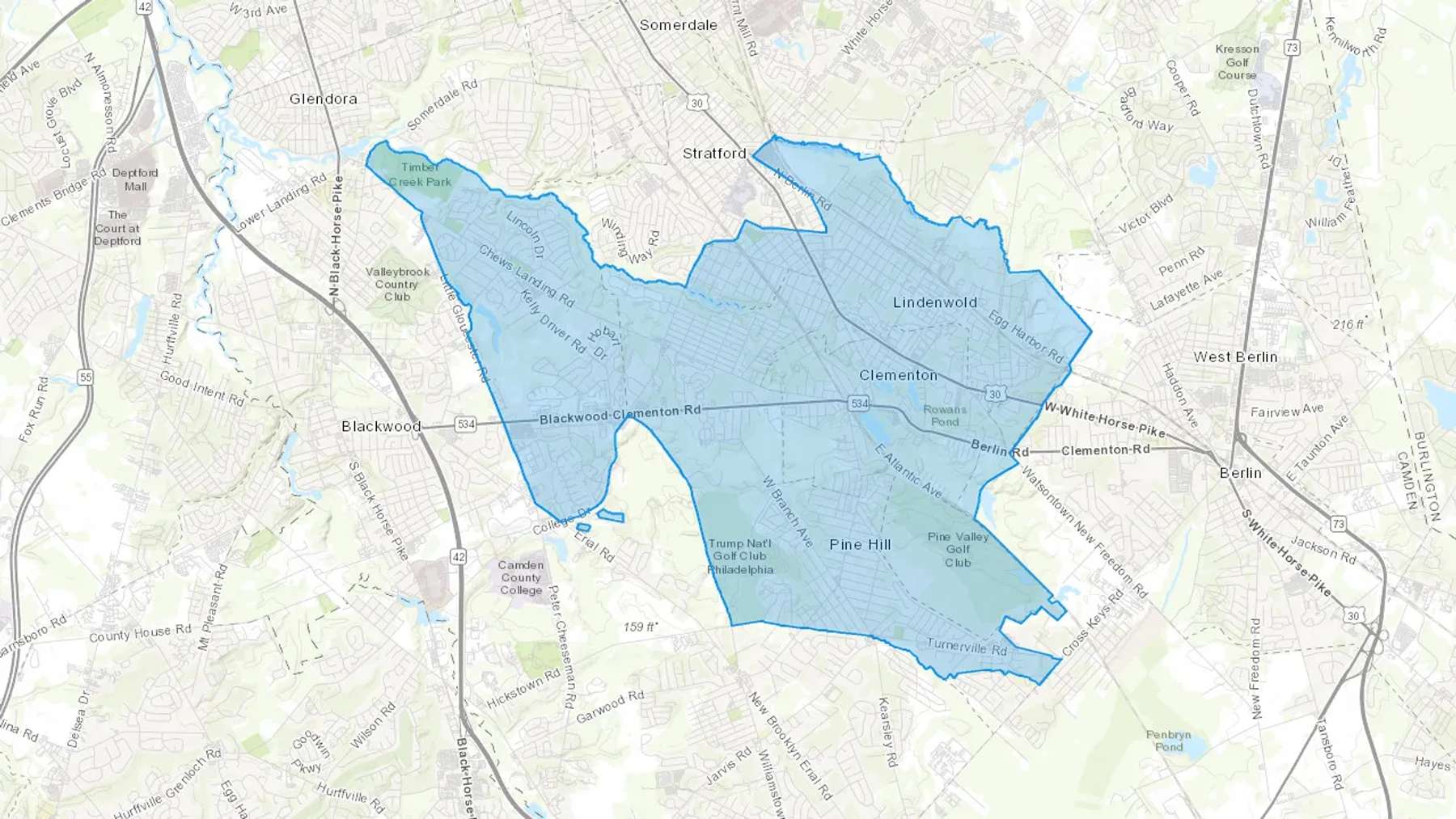 Clementon, NJ Cash heating Oil delivery map Map of the COD Fuel Oil delivery service area for Clementon, NJ