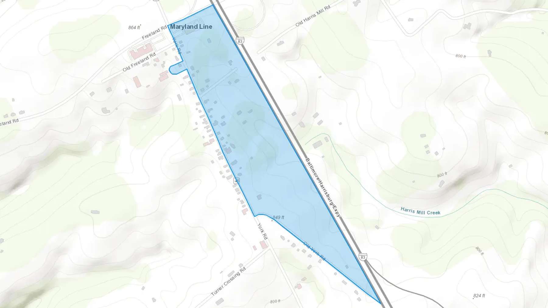 Maryland Line, MD Cash heating Oil delivery map Map of the COD Fuel Oil delivery service area for Maryland Line, MD