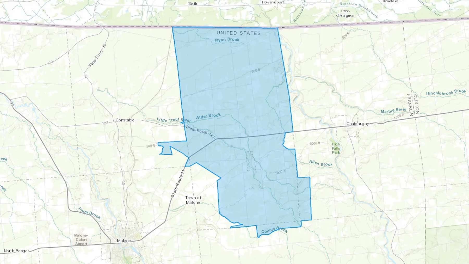 Burke, NY Cash heating Oil delivery map Map of the COD Fuel Oil delivery service area for Burke, NY