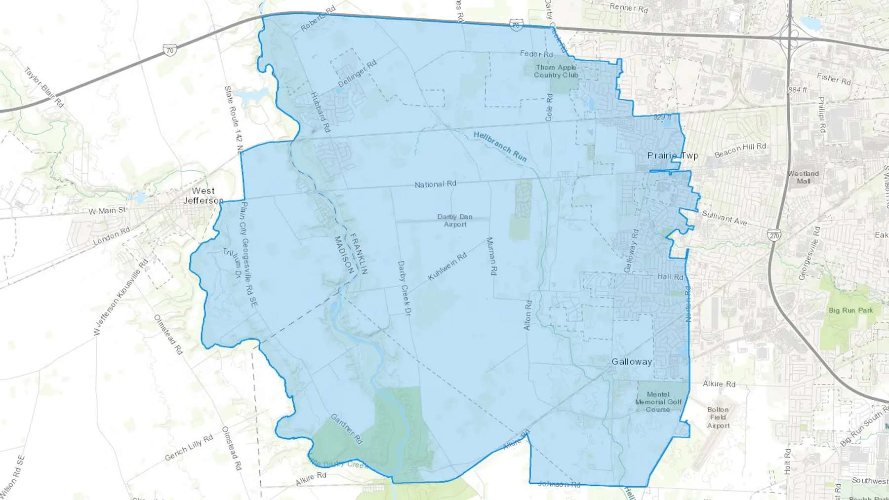 Galloway, OH Cash heating Oil delivery map Map of the COD Fuel Oil delivery service area for Galloway, OH