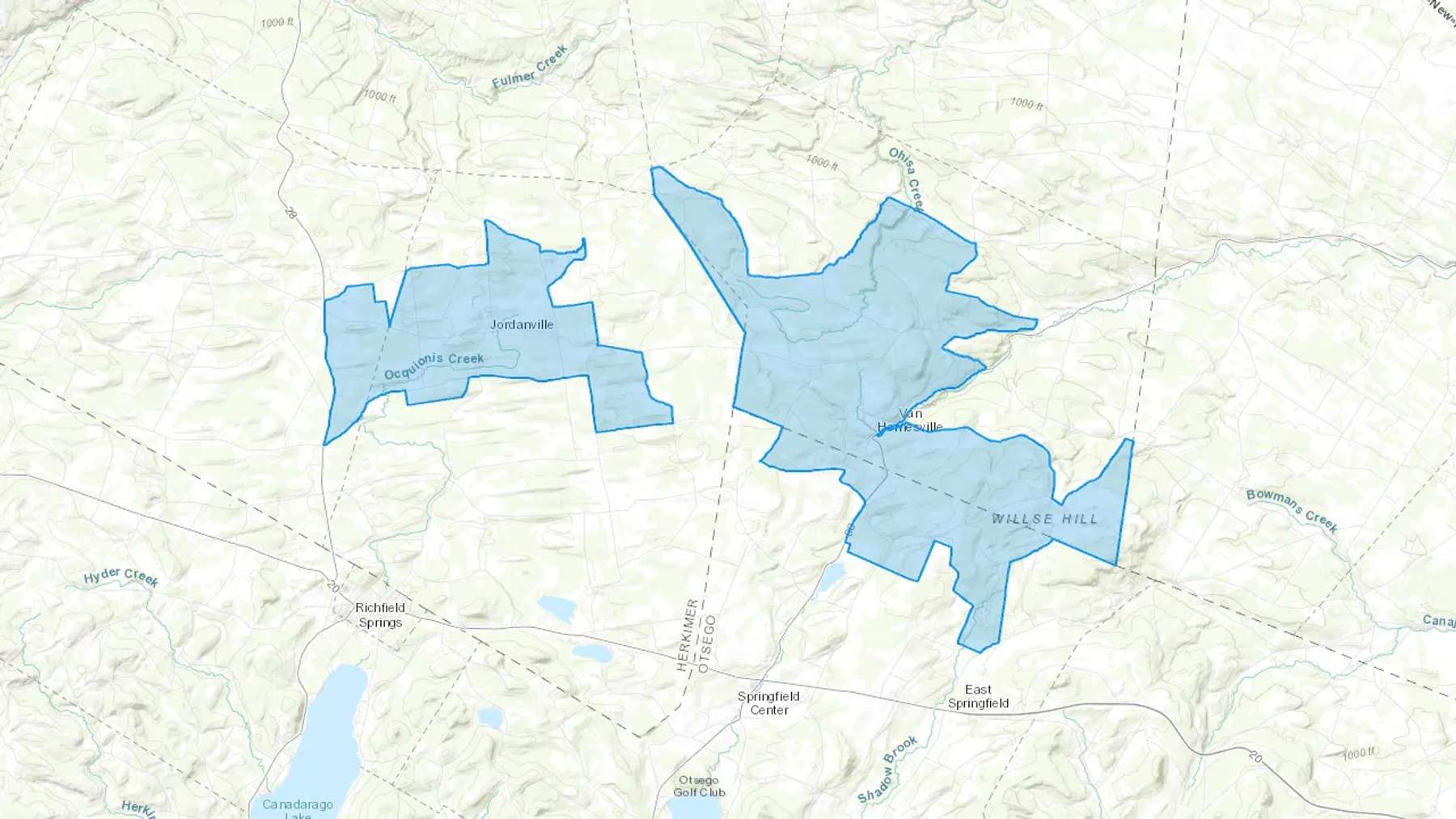 Jordanville, NY Cash heating Oil delivery map Map of the COD Fuel Oil delivery service area for Jordanville, NY