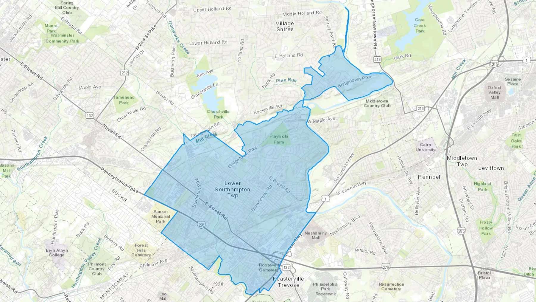 Feasterville Trevose, PA Cash heating Oil delivery map Map of the COD Fuel Oil delivery service area for Feasterville Trevose, PA