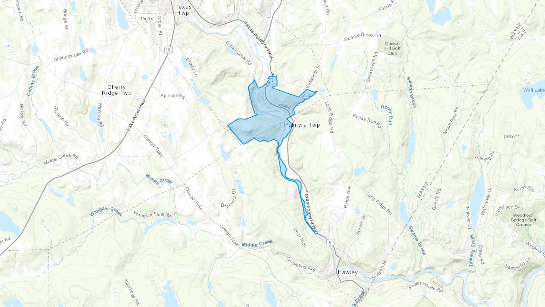 White Mills, PA Cash heating Oil delivery map Map of the COD Fuel Oil delivery service area for White Mills, PA