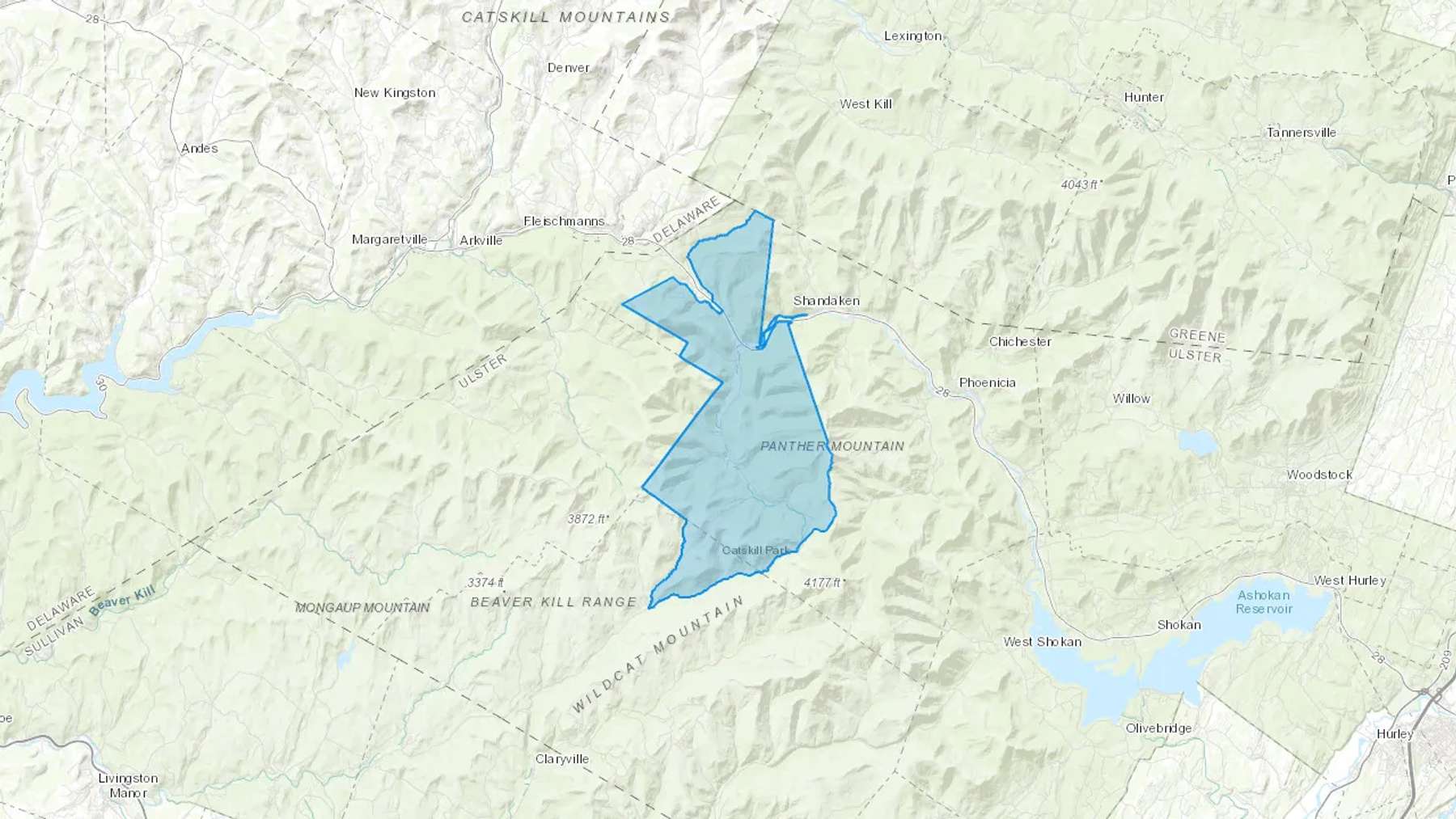 Big Indian, NY Cash heating Oil delivery map Map of the COD Fuel Oil delivery service area for Big Indian, NY