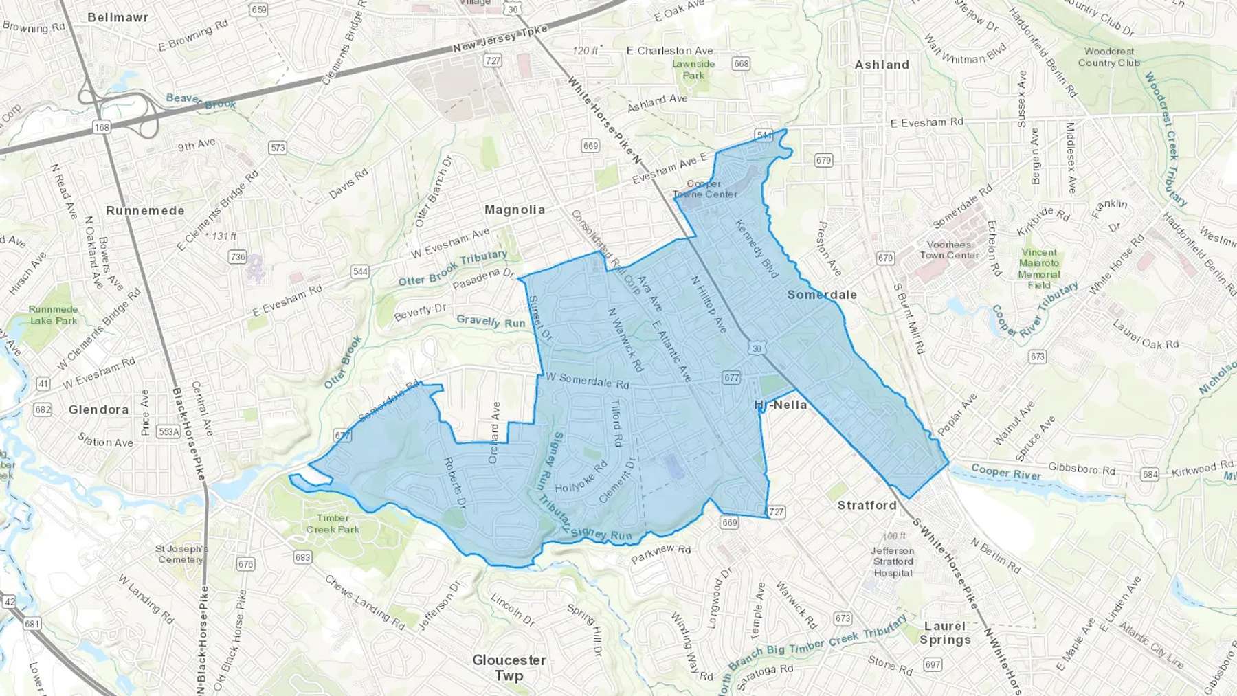 Somerdale, NJ Cash heating Oil delivery map Map of the COD Fuel Oil delivery service area for Somerdale, NJ