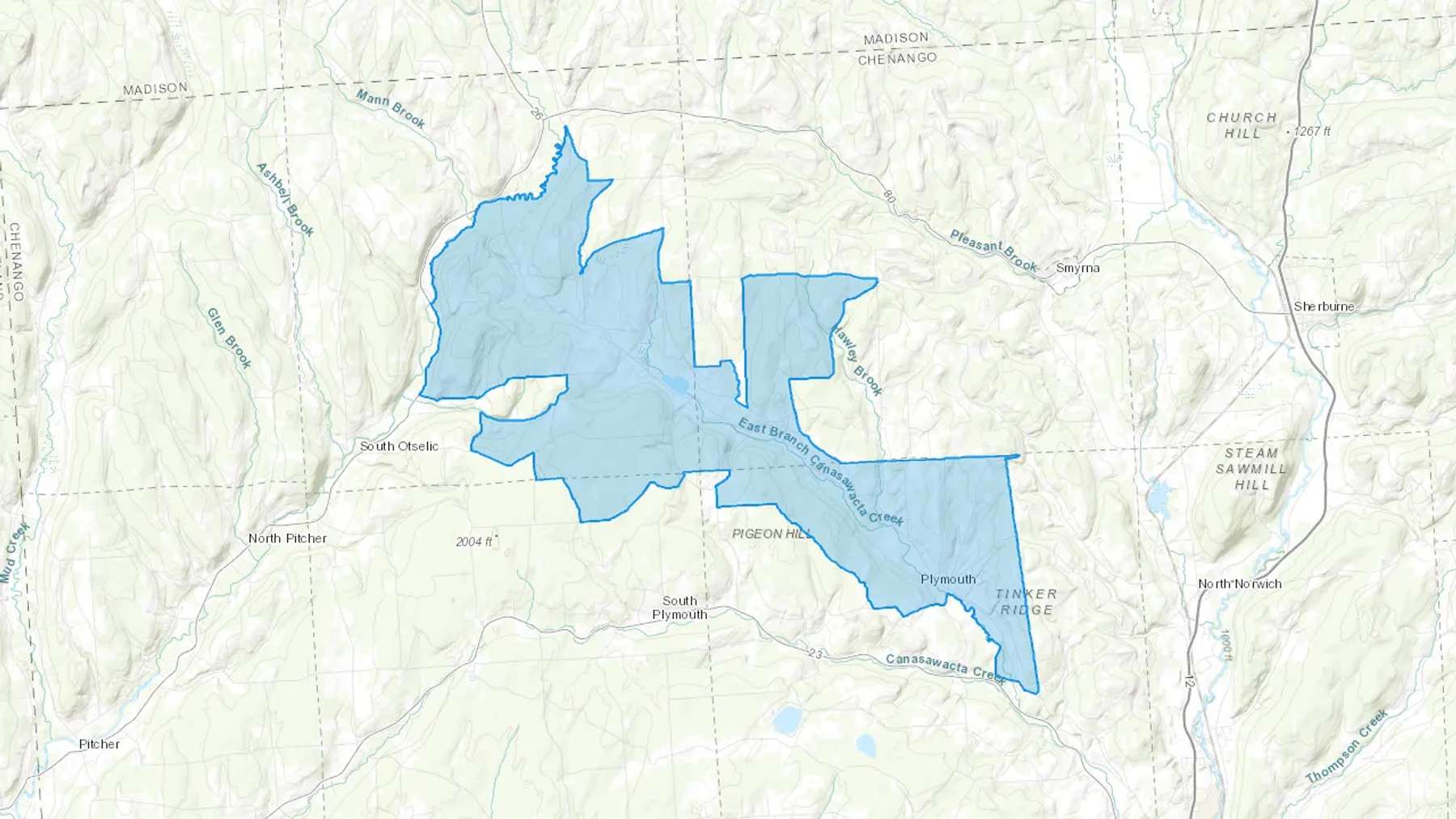 Plymouth, NY Cash heating Oil delivery map Map of the COD Fuel Oil delivery service area for Plymouth, NY