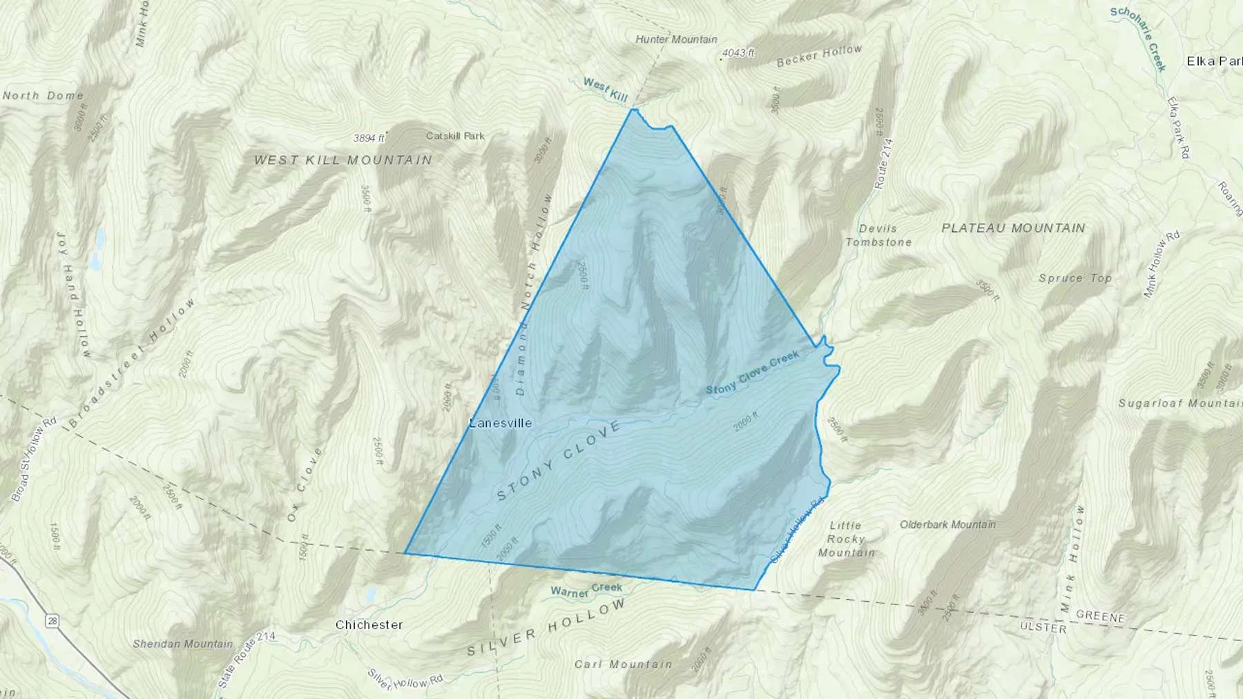 Lanesville, NY Cash heating Oil delivery map Map of the COD Fuel Oil delivery service area for Lanesville, NY