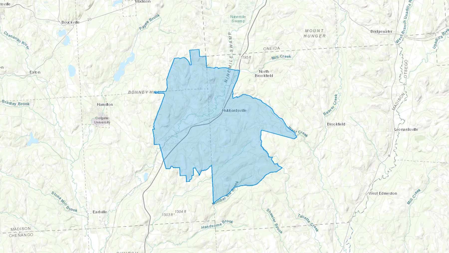 Hubbardsville, NY Cash heating Oil delivery map Map of the COD Fuel Oil delivery service area for Hubbardsville, NY
