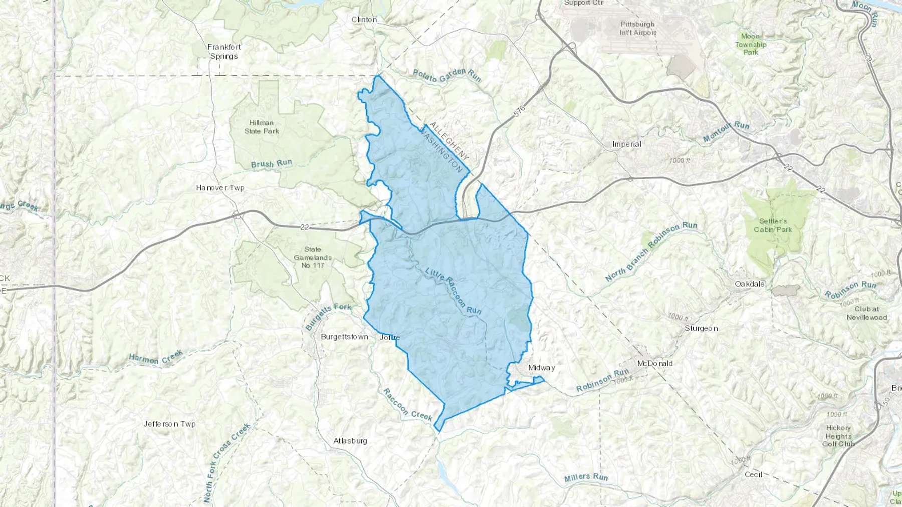 Bulger, PA Cash heating Oil delivery map Map of the COD Fuel Oil delivery service area for Bulger, PA
