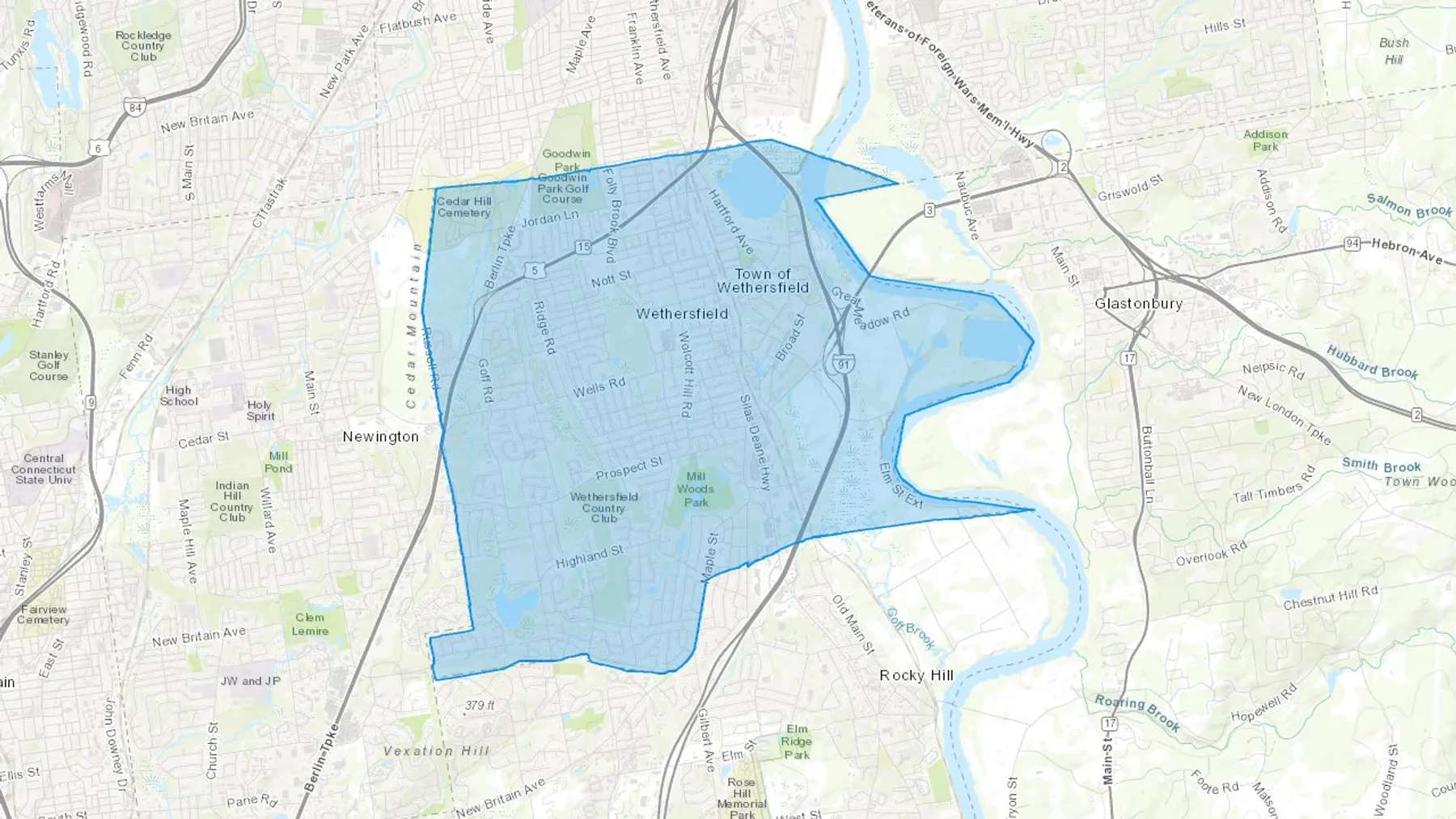 Wethersfield, CT Cash heating Oil delivery map Map of the COD Fuel Oil delivery service area for Wethersfield, CT