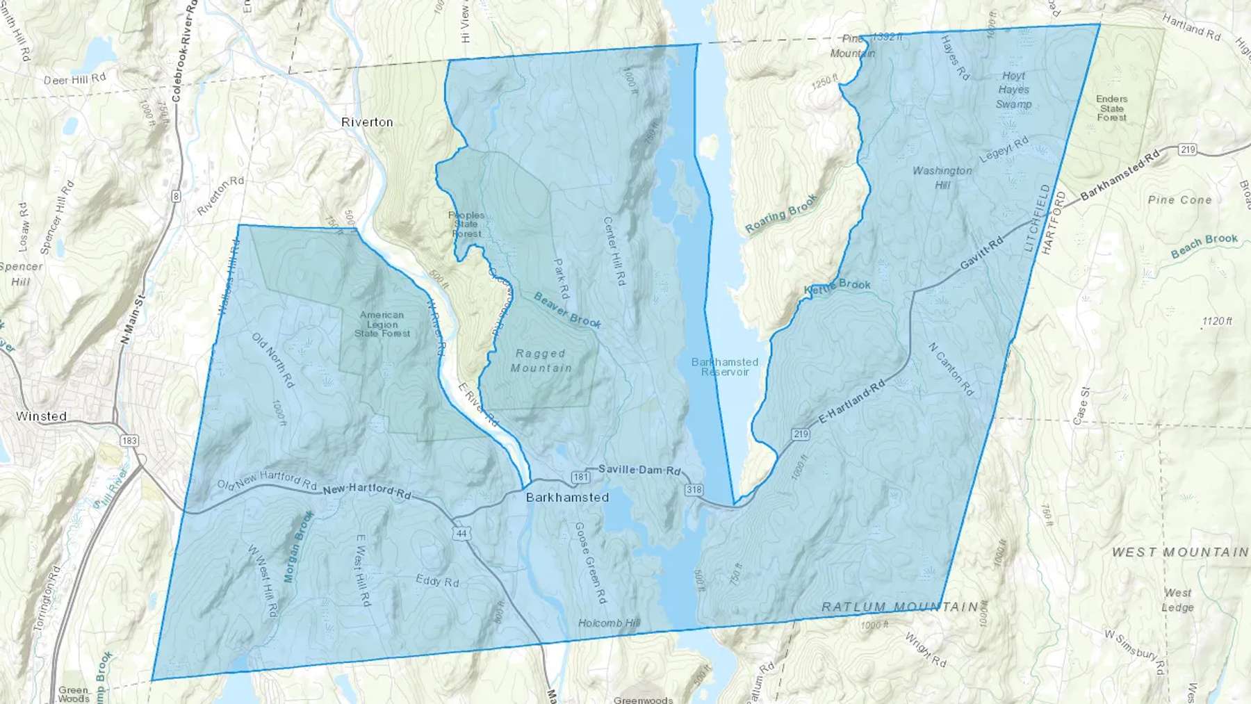 Barkhamsted, CT Cash heating Oil delivery map Map of the COD Fuel Oil delivery service area for Barkhamsted, CT