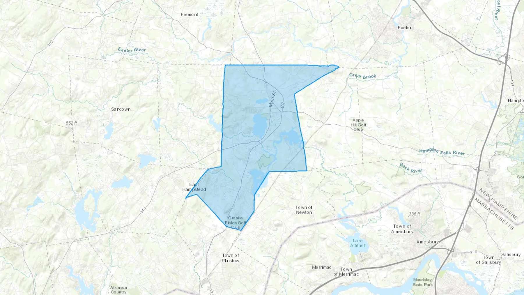 Kingston, NH Cash heating Oil delivery map Map of the COD Fuel Oil delivery service area for Kingston, NH