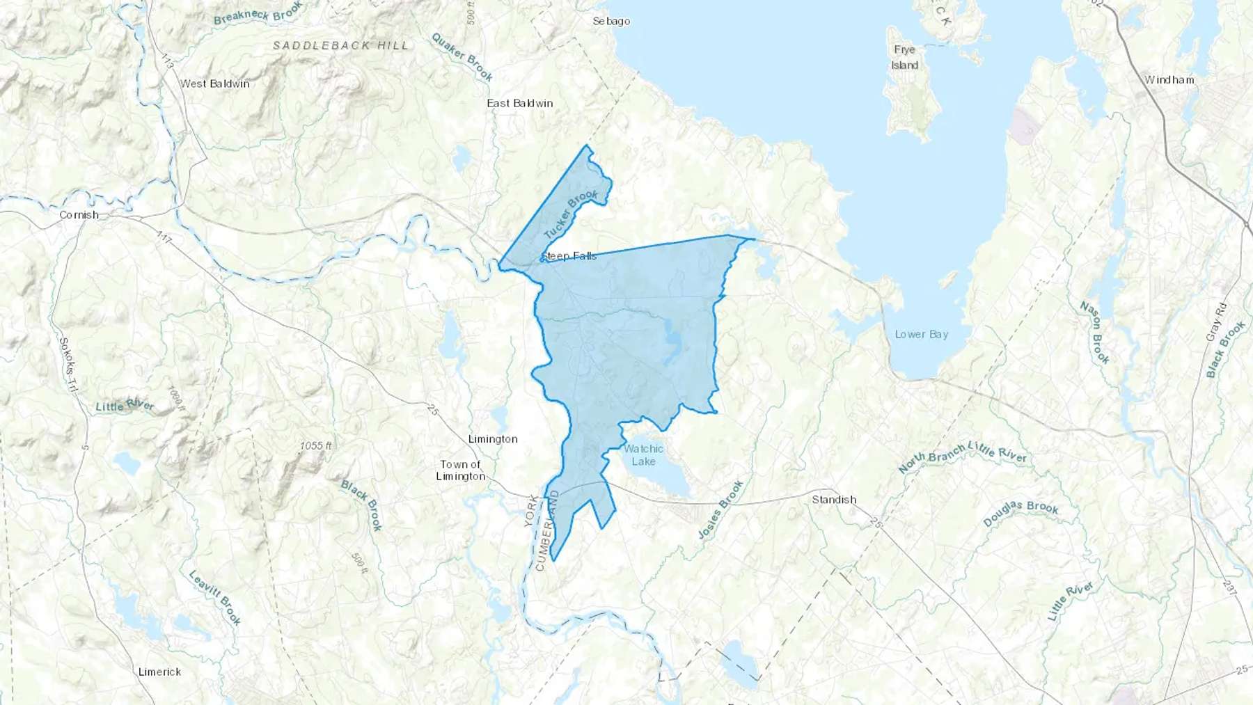 Steep Falls, ME Cash heating Oil delivery map Map of the COD Fuel Oil delivery service area for Steep Falls, ME