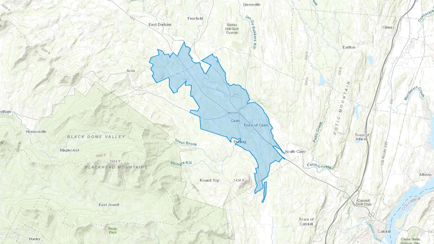 Cairo, NY Cash heating Oil delivery map Map of the COD Fuel Oil delivery service area for Cairo, NY