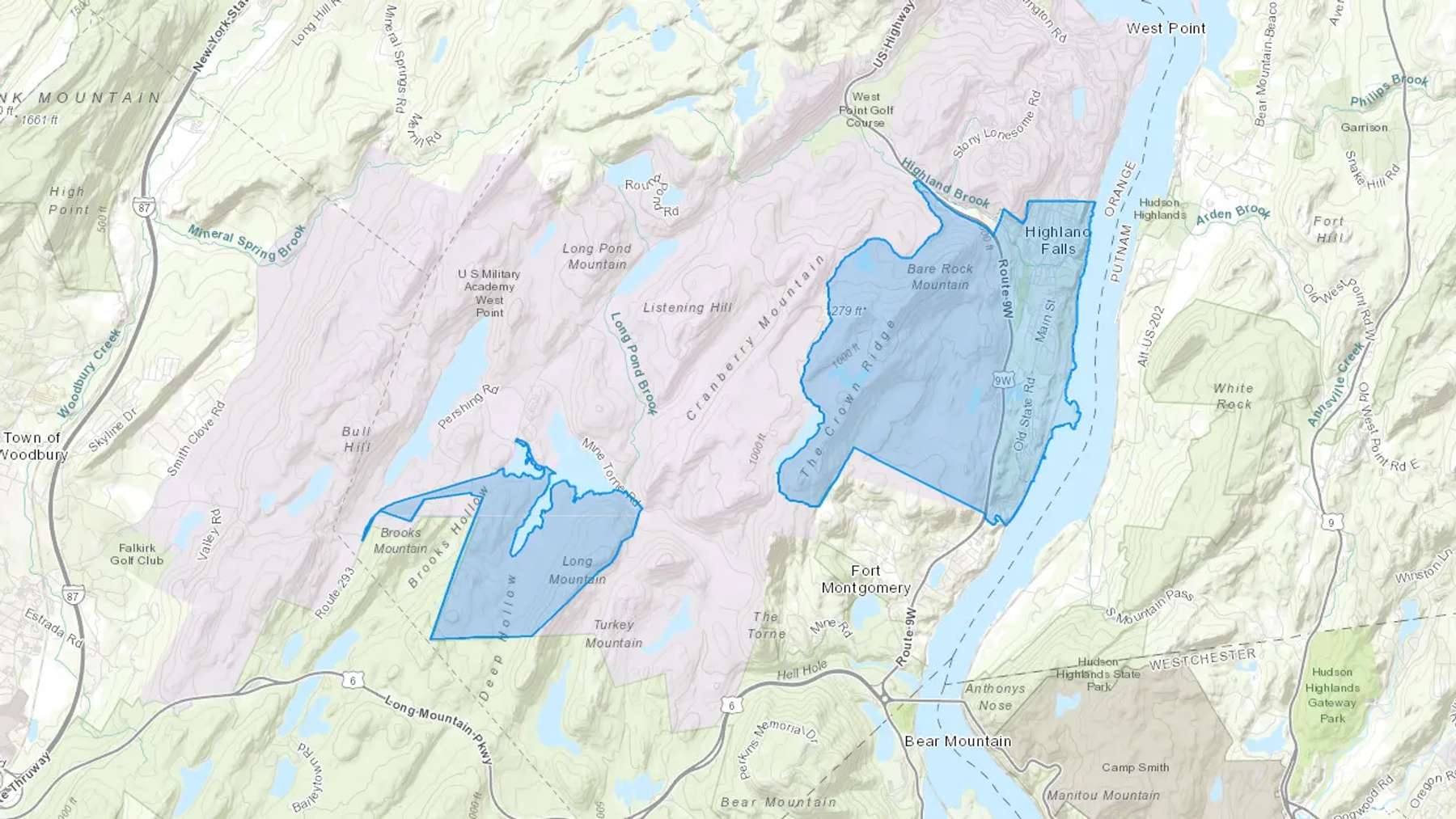 Highland Falls, NY Cash heating Oil delivery map Map of the COD Fuel Oil delivery service area for Highland Falls, NY