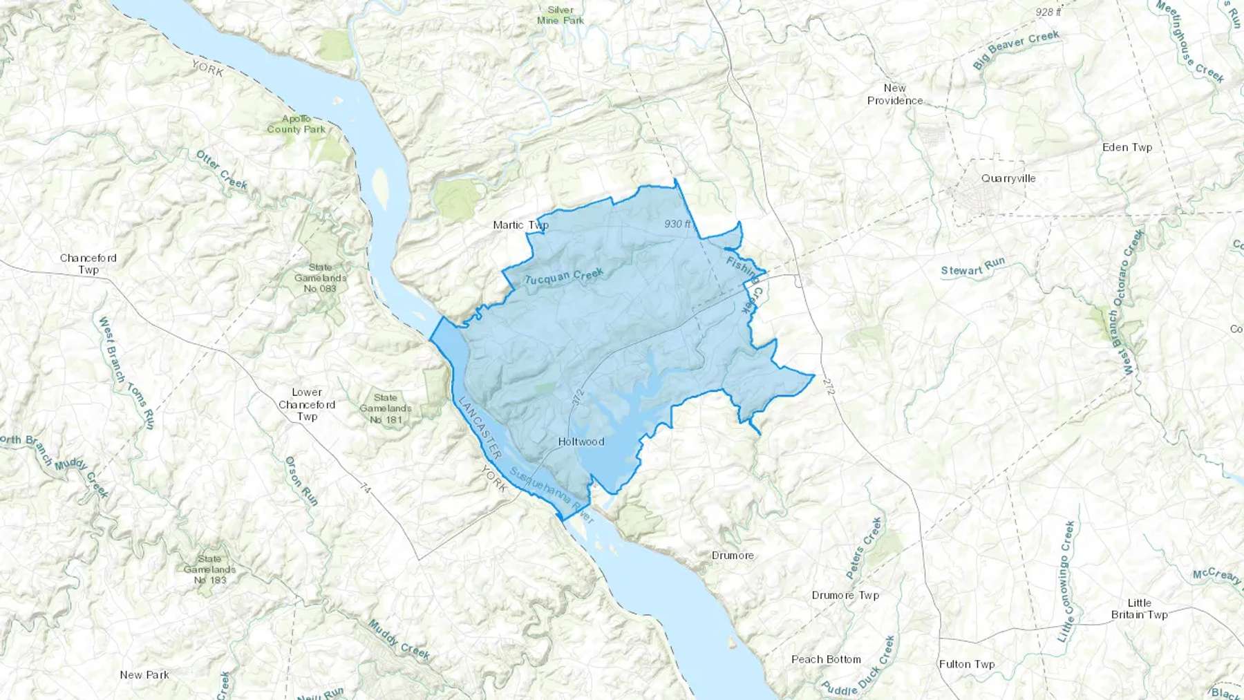 Holtwood, PA Cash heating Oil delivery map Map of the COD Fuel Oil delivery service area for Holtwood, PA