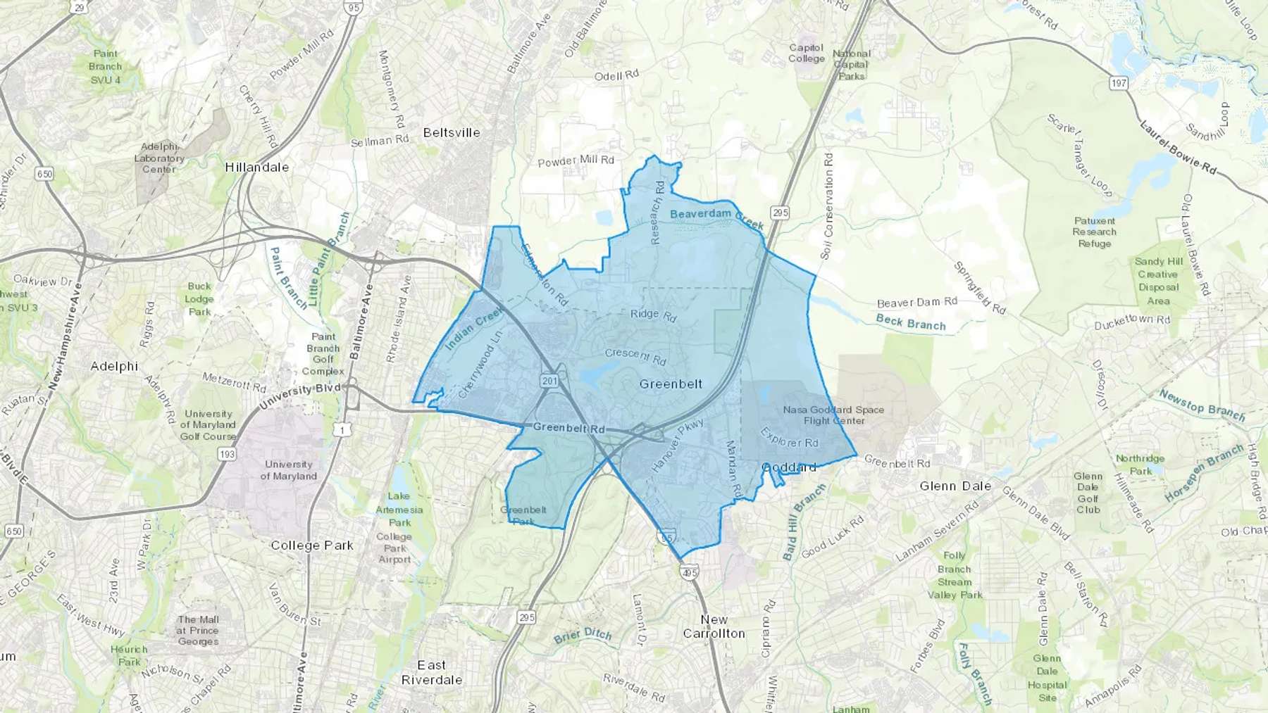 Greenbelt, MD Cash heating Oil delivery map Map of the COD Fuel Oil delivery service area for Greenbelt, MD