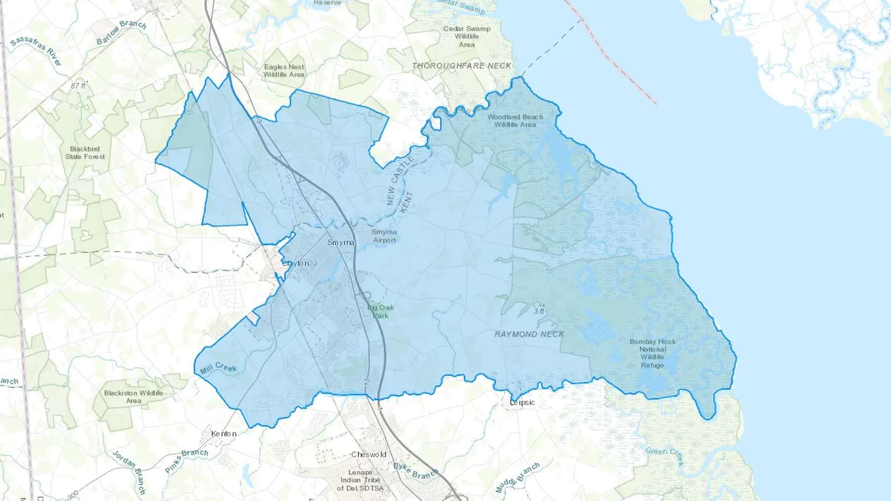 Smyrna, DE Cash heating Oil delivery map Map of the COD Fuel Oil delivery service area for Smyrna, DE