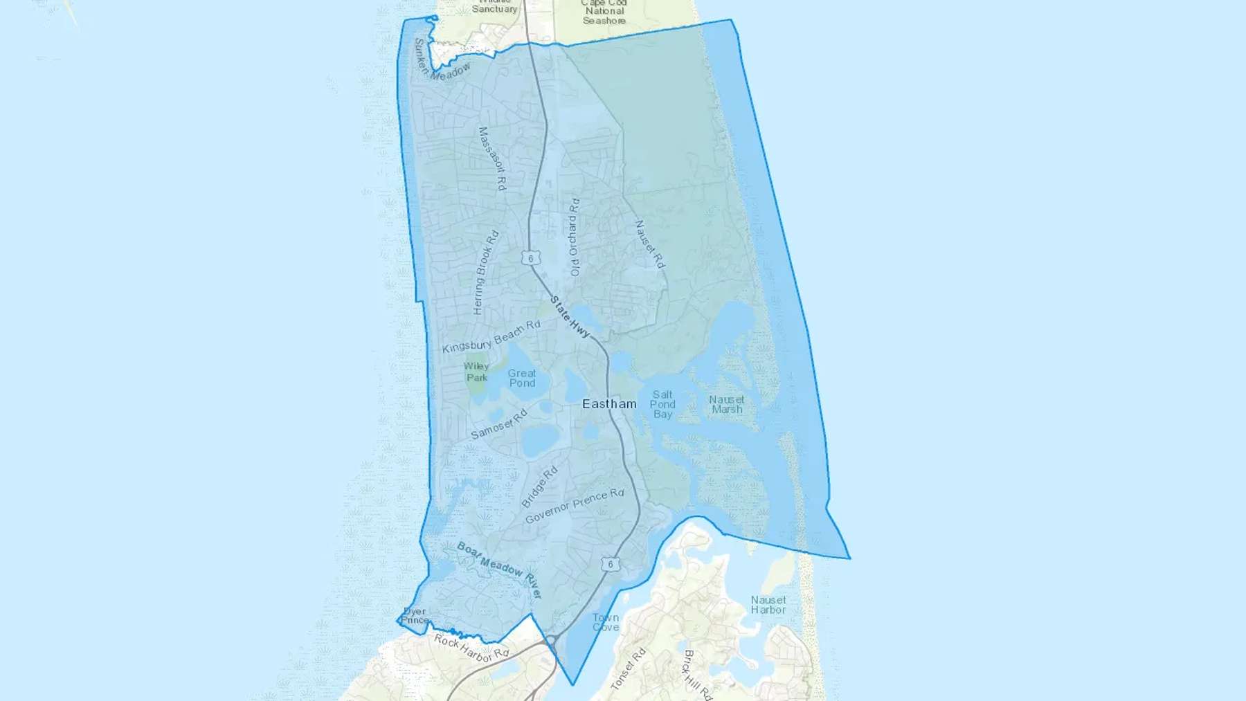North Eastham, MA Cash heating Oil delivery map Map of the COD Fuel Oil delivery service area for North Eastham, MA
