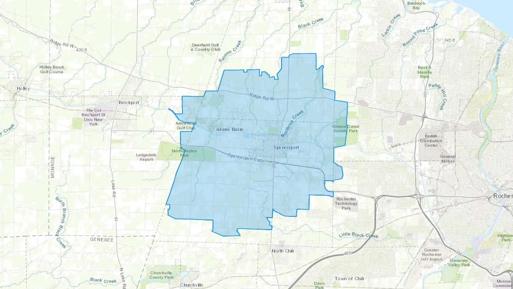 Spencerport, NY Cash heating Oil delivery map Map of the COD Fuel Oil delivery service area for Spencerport, NY