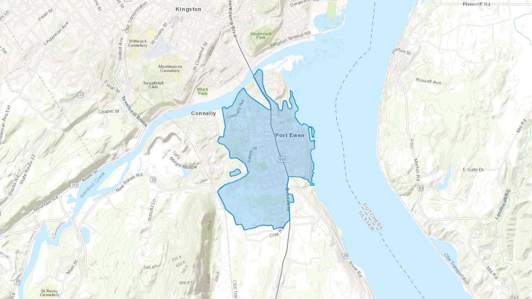 Port Ewen, NY Cash heating Oil delivery map Map of the COD Fuel Oil delivery service area for Port Ewen, NY