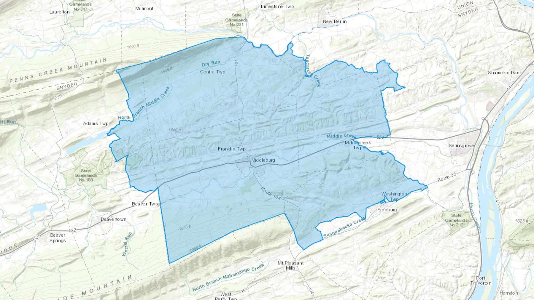 Paxtonville, PA Cash heating Oil delivery map Map of the COD Fuel Oil delivery service area for Paxtonville, PA