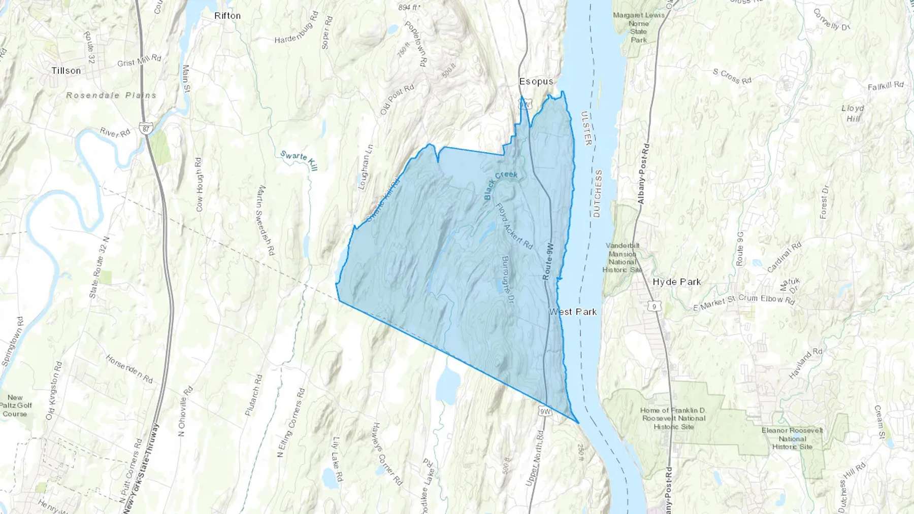 West Park, NY Cash heating Oil delivery map Map of the COD Fuel Oil delivery service area for West Park, NY