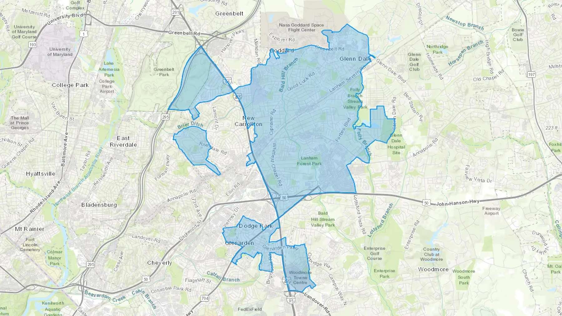 Lanham, MD Cash heating Oil delivery map Map of the COD Fuel Oil delivery service area for Lanham, MD