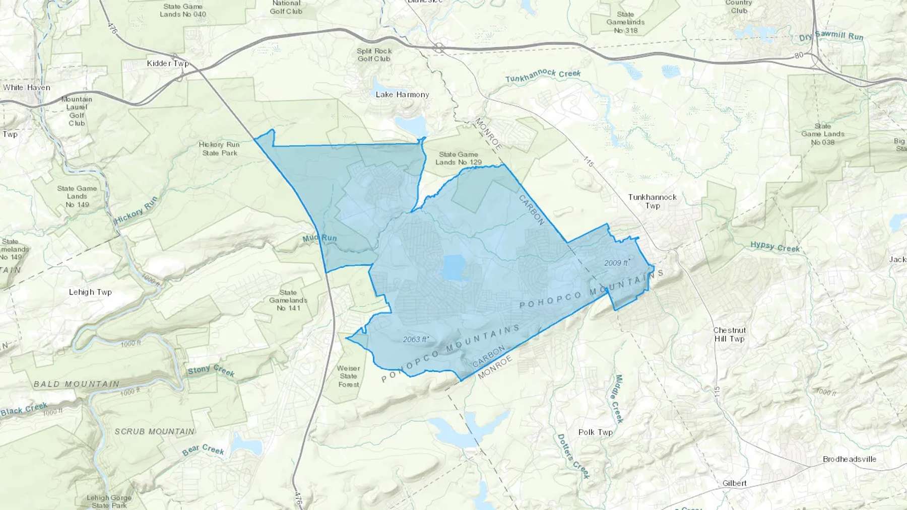 Albrightsville, PA Cash heating Oil delivery map Map of the COD Fuel Oil delivery service area for Albrightsville, PA