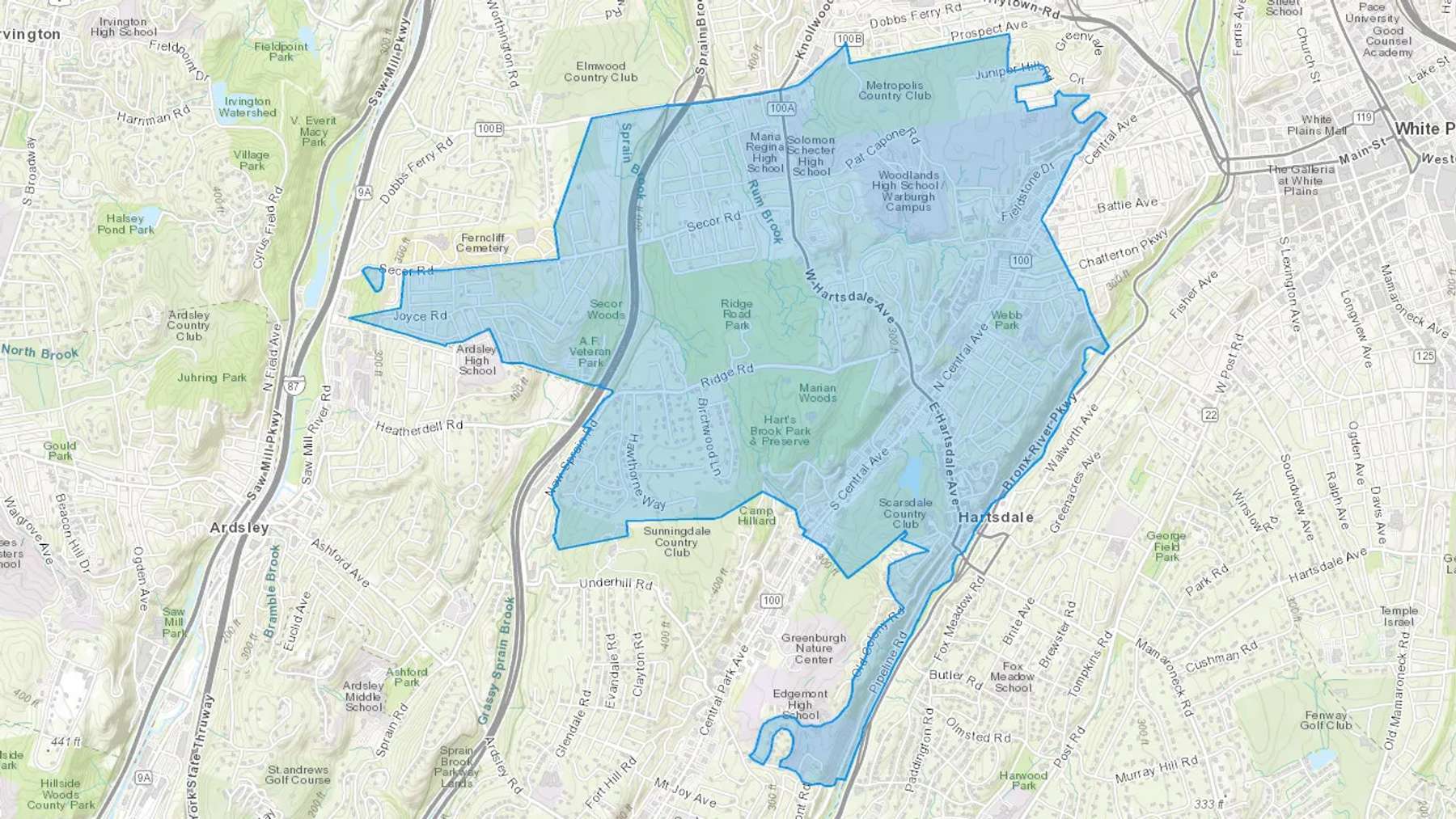 Hartsdale, NY Cash heating Oil delivery map Map of the COD Fuel Oil delivery service area for Hartsdale, NY