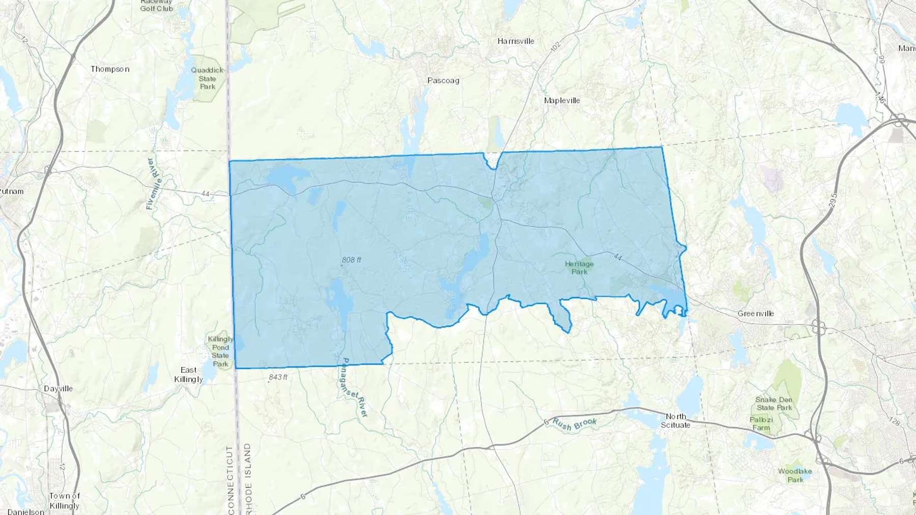 Chepachet, RI Cash heating Oil delivery map Map of the COD Fuel Oil delivery service area for Chepachet, RI