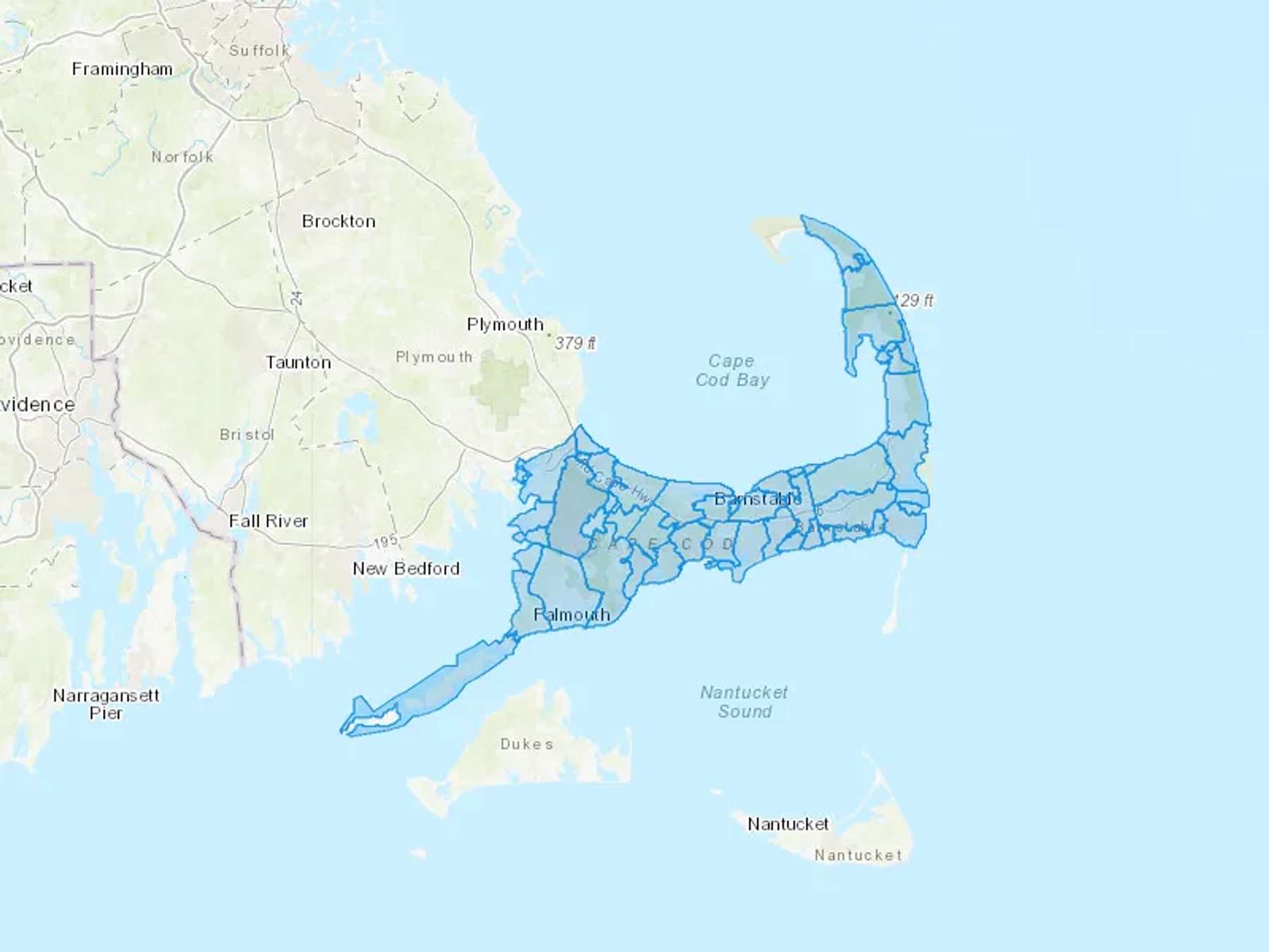 Cape Cod Cash Heating Oil Delivery Map Map of the COD Fuel Oil Delivery Service Area for CC