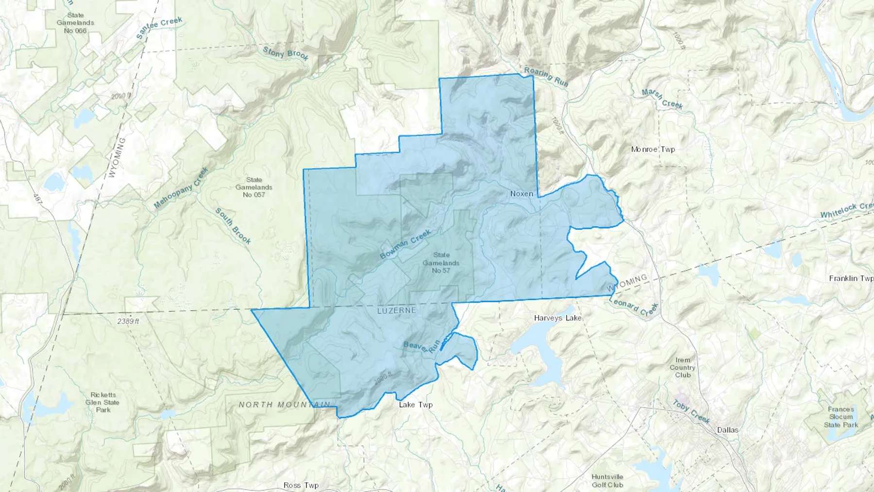 Noxen, PA Cash heating Oil delivery map Map of the COD Fuel Oil delivery service area for Noxen, PA