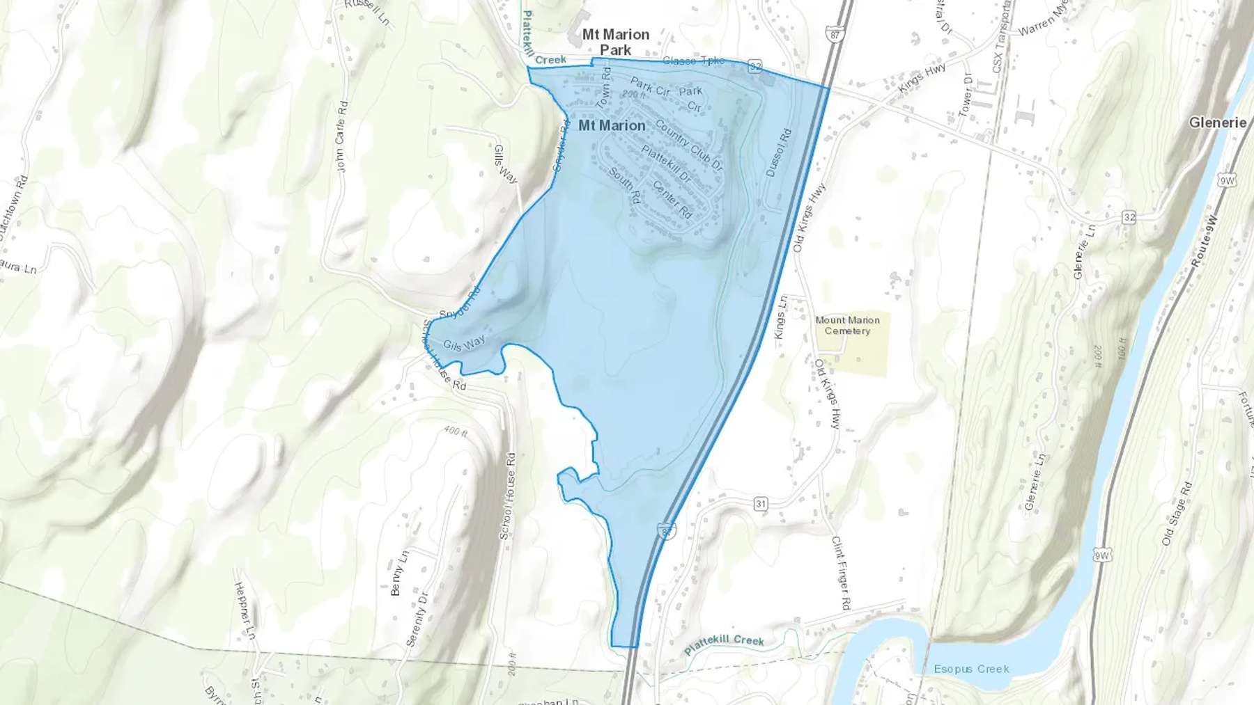 Mount Marion, NY Cash heating Oil delivery map Map of the COD Fuel Oil delivery service area for Mount Marion, NY