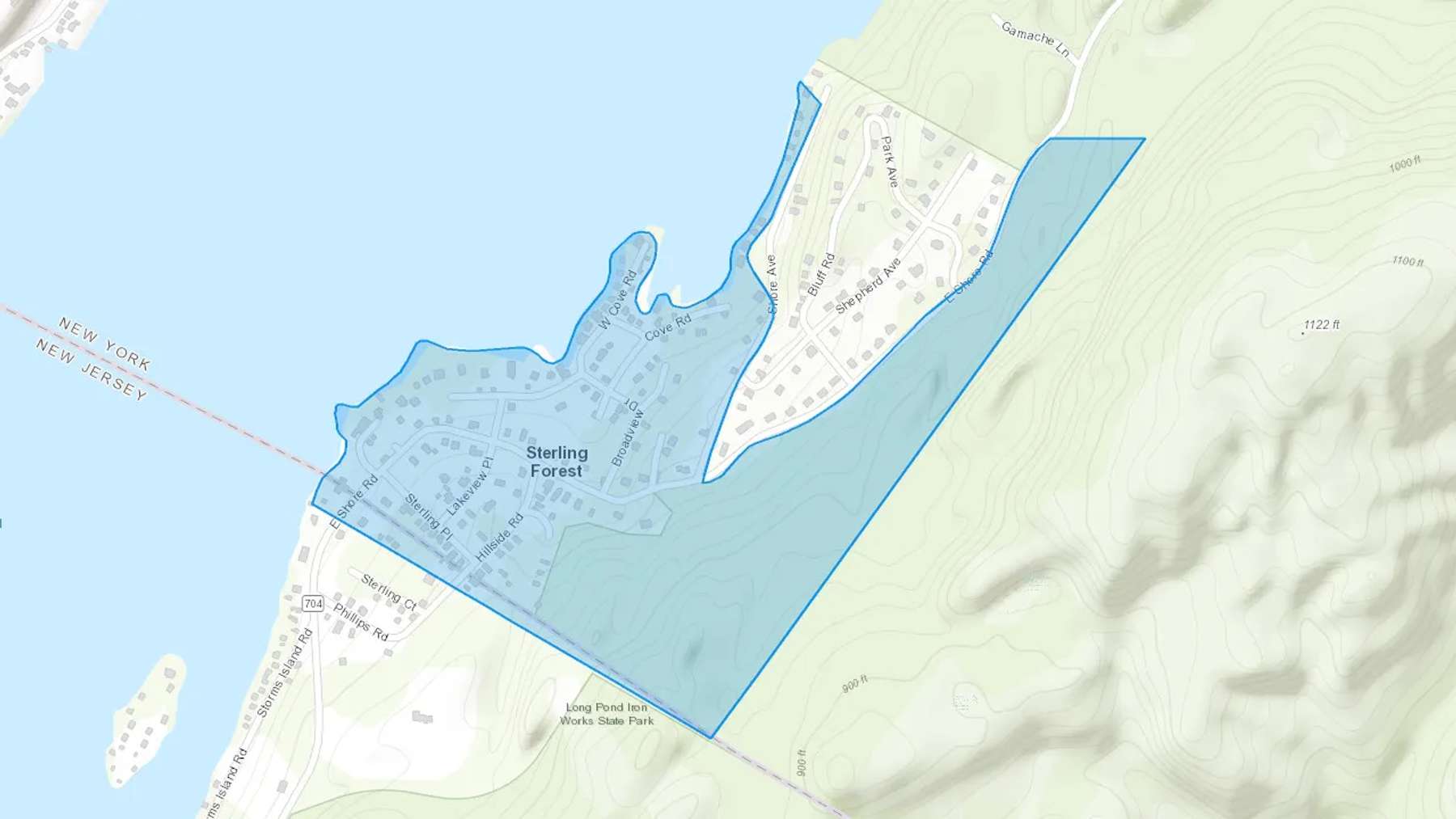 Sterling Forest, NY Cash heating Oil delivery map Map of the COD Fuel Oil delivery service area for Sterling Forest, NY