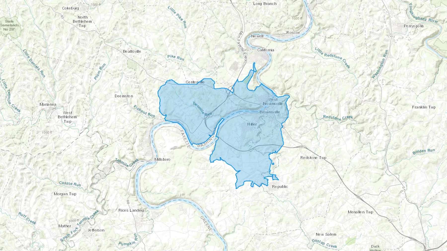 Denbo, PA Cash heating Oil delivery map Map of the COD Fuel Oil delivery service area for Denbo, PA