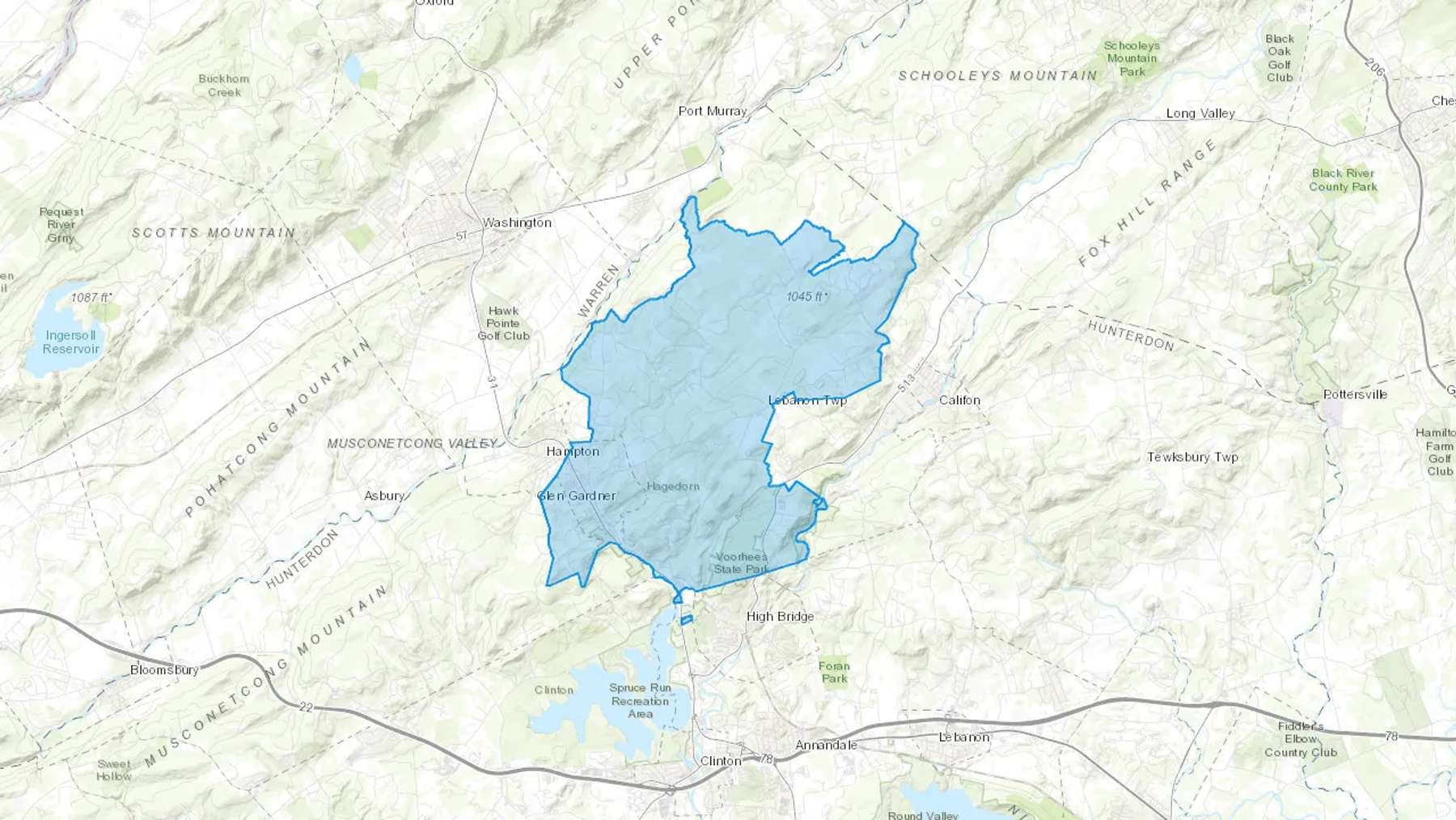 Glen Gardner, NJ Cash heating Oil delivery map Map of the COD Fuel Oil delivery service area for Glen Gardner, NJ