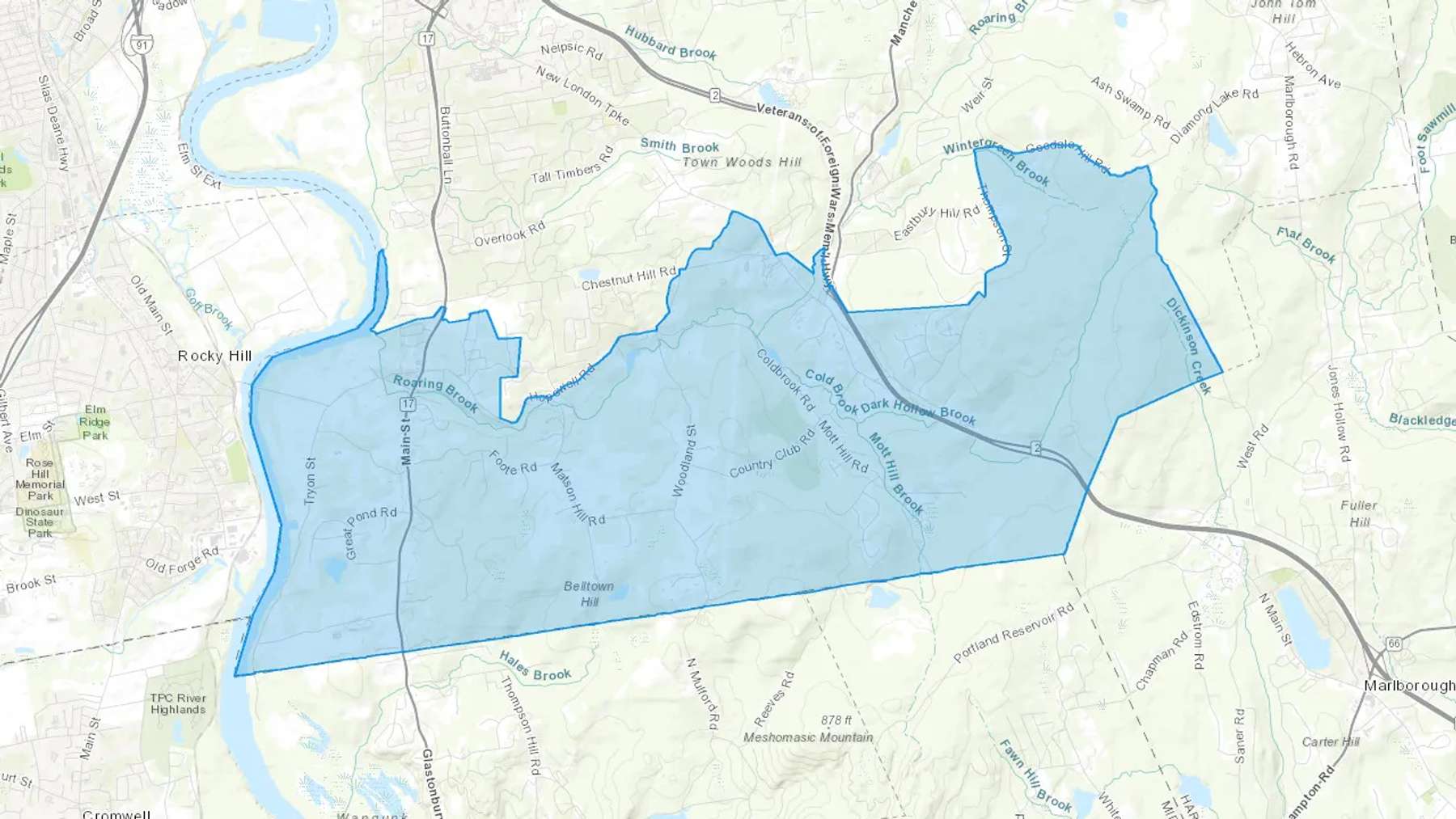 South Glastonbury, CT Cash heating Oil delivery map Map of the COD Fuel Oil delivery service area for South Glastonbury, CT