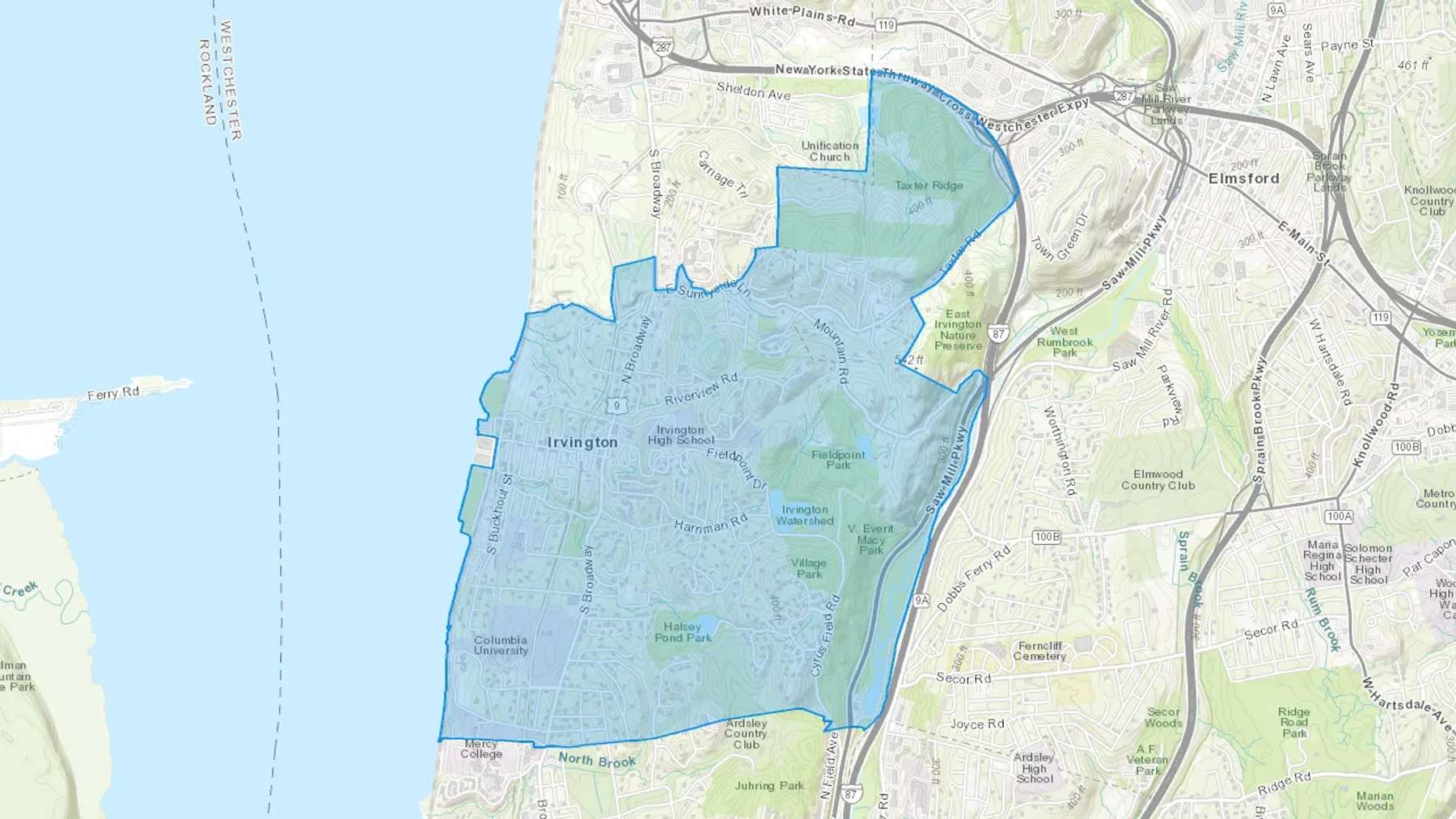 Irvington, NY Cash heating Oil delivery map Map of the COD Fuel Oil delivery service area for Irvington, NY