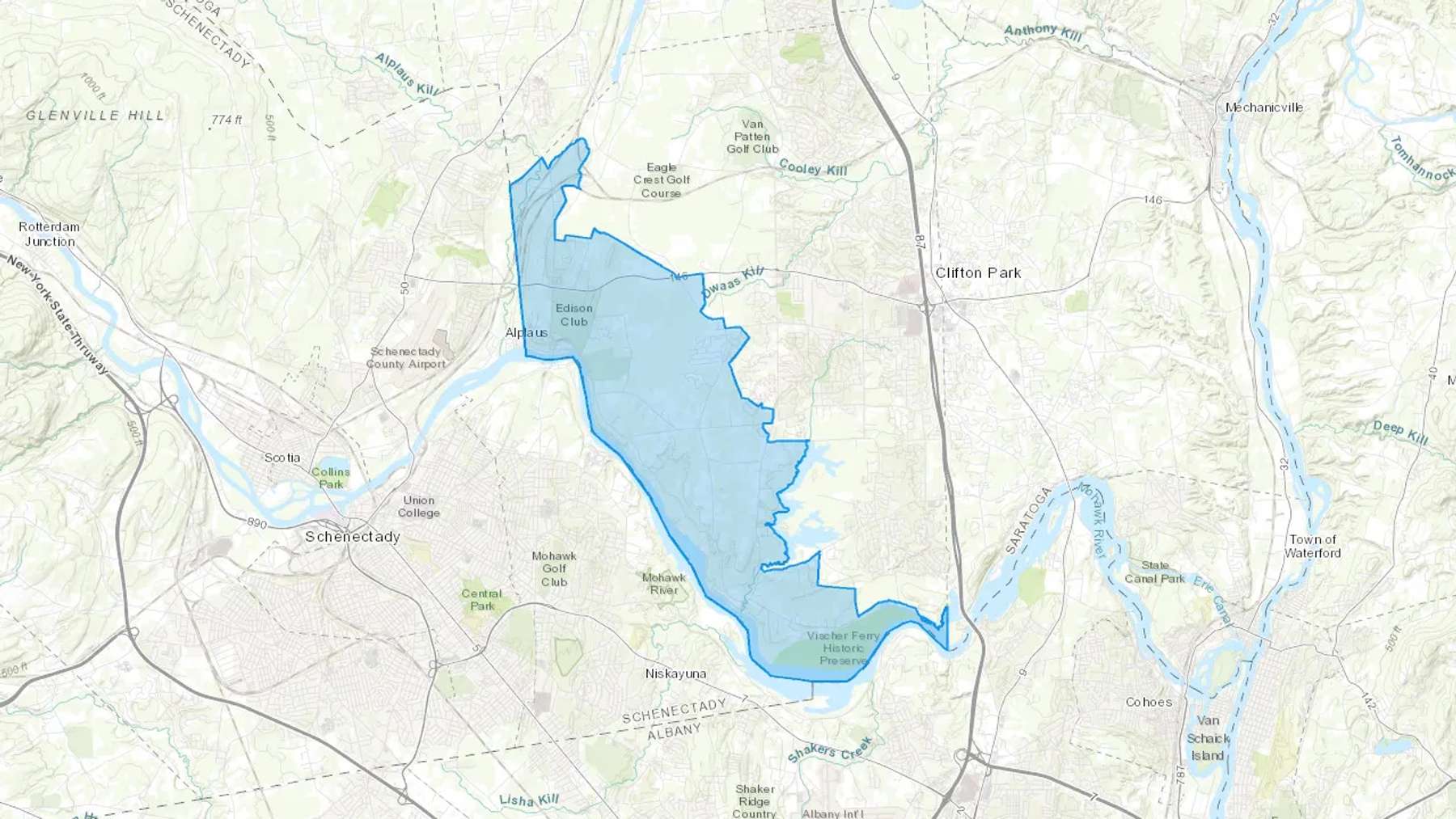 Rexford, NY Cash heating Oil delivery map Map of the COD Fuel Oil delivery service area for Rexford, NY