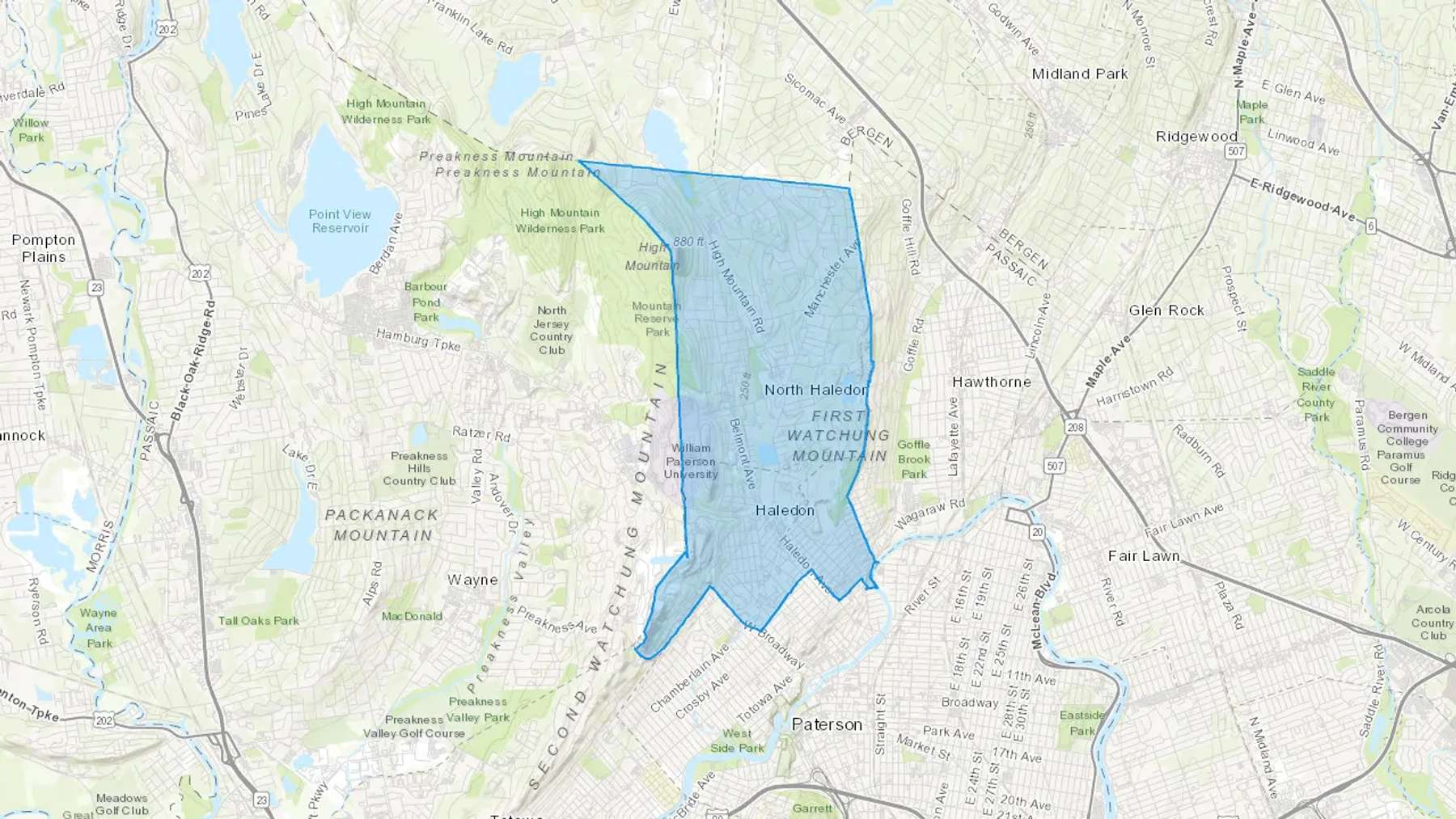 Haledon, NJ Cash heating Oil delivery map Map of the COD Fuel Oil delivery service area for Haledon, NJ