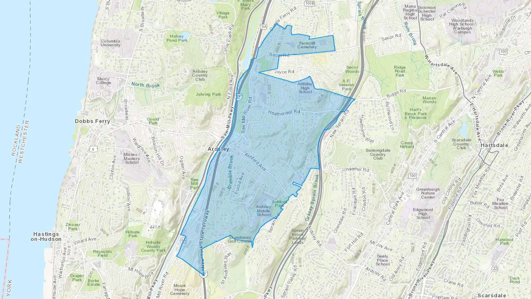 Ardsley, NY Cash heating Oil delivery map Map of the COD Fuel Oil delivery service area for Ardsley, NY