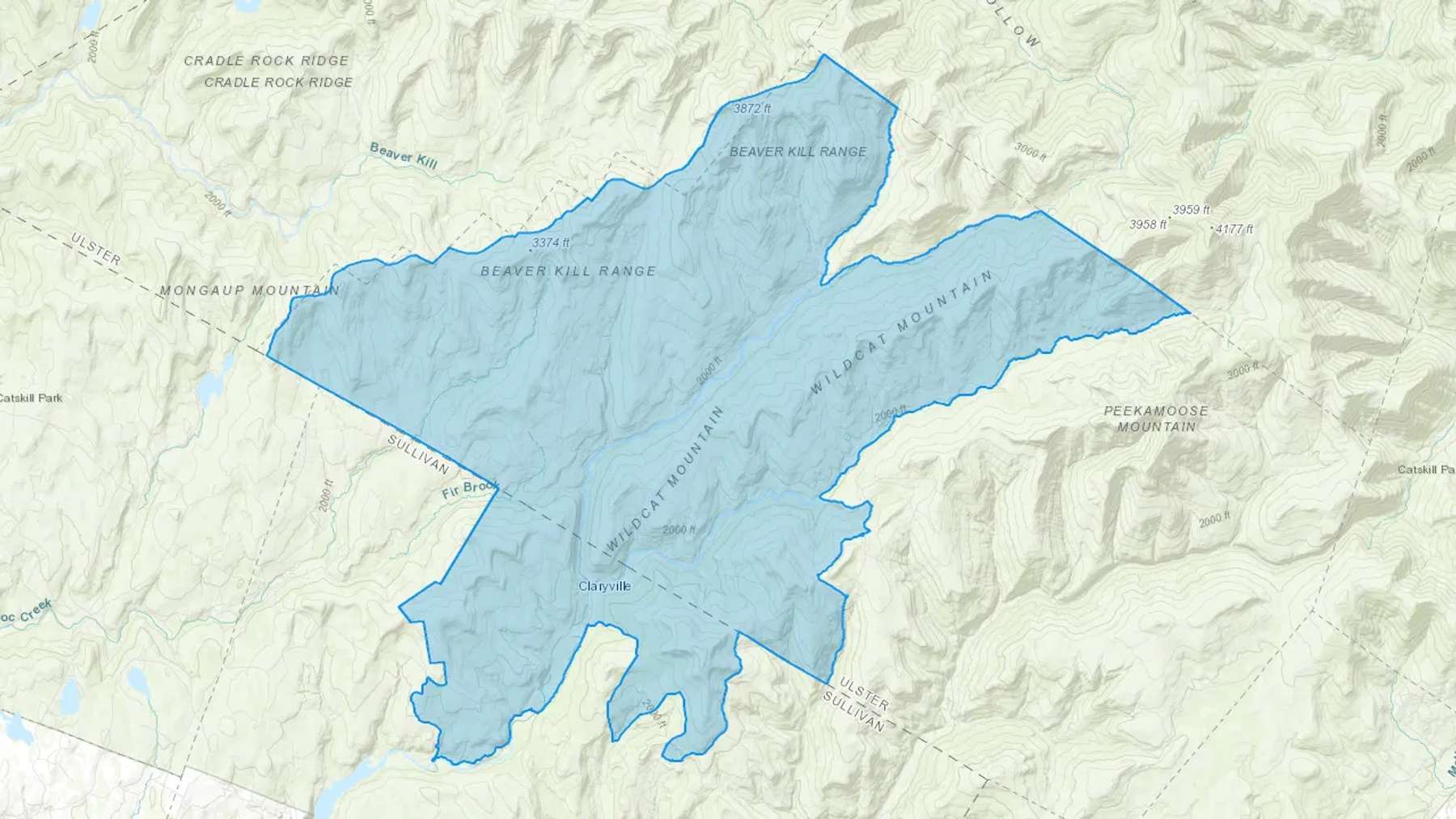 Claryville, NY Cash heating Oil delivery map Map of the COD Fuel Oil delivery service area for Claryville, NY