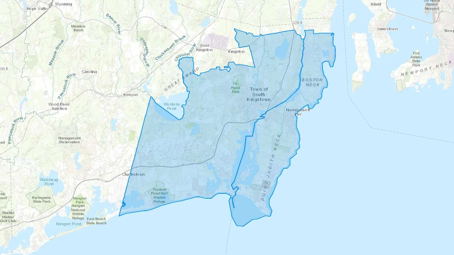 Wakefield, RI Cash heating Oil delivery map Map of the COD Fuel Oil delivery service area for Wakefield, RI