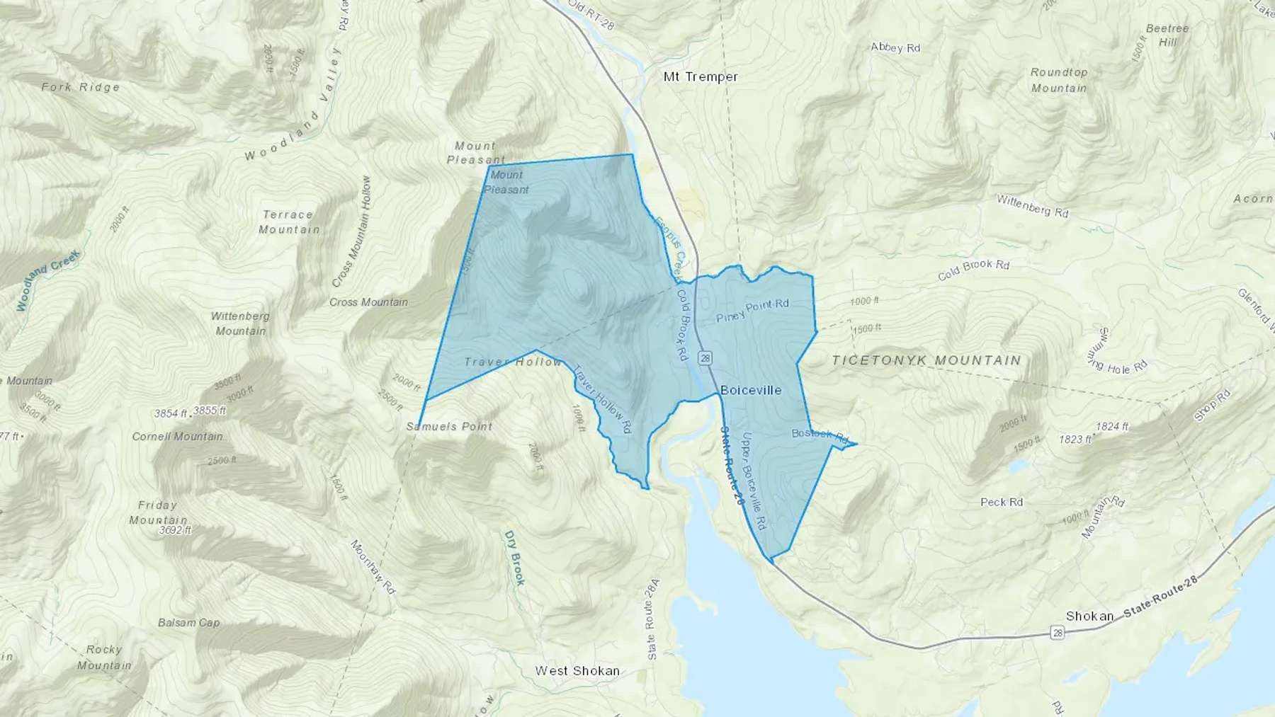 Boiceville, NY Cash heating Oil delivery map Map of the COD Fuel Oil delivery service area for Boiceville, NY