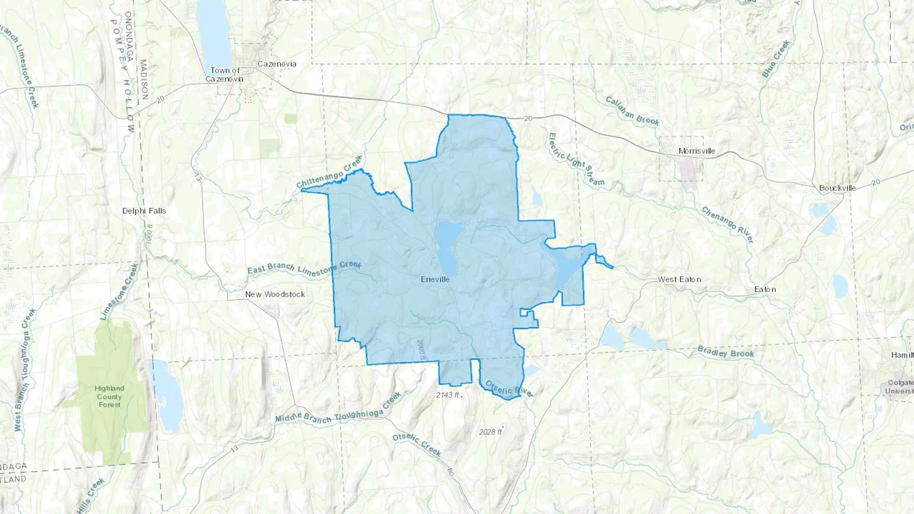 Erieville, NY Cash heating Oil delivery map Map of the COD Fuel Oil delivery service area for Erieville, NY