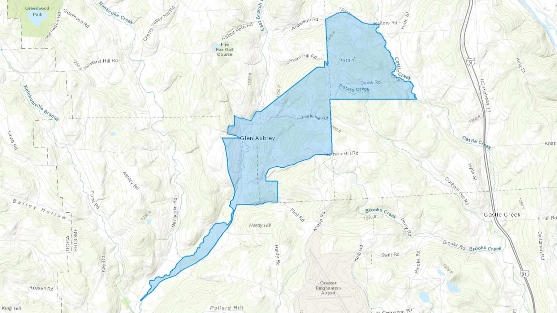 Glen Aubrey, NY Cash heating Oil delivery map Map of the COD Fuel Oil delivery service area for Glen Aubrey, NY